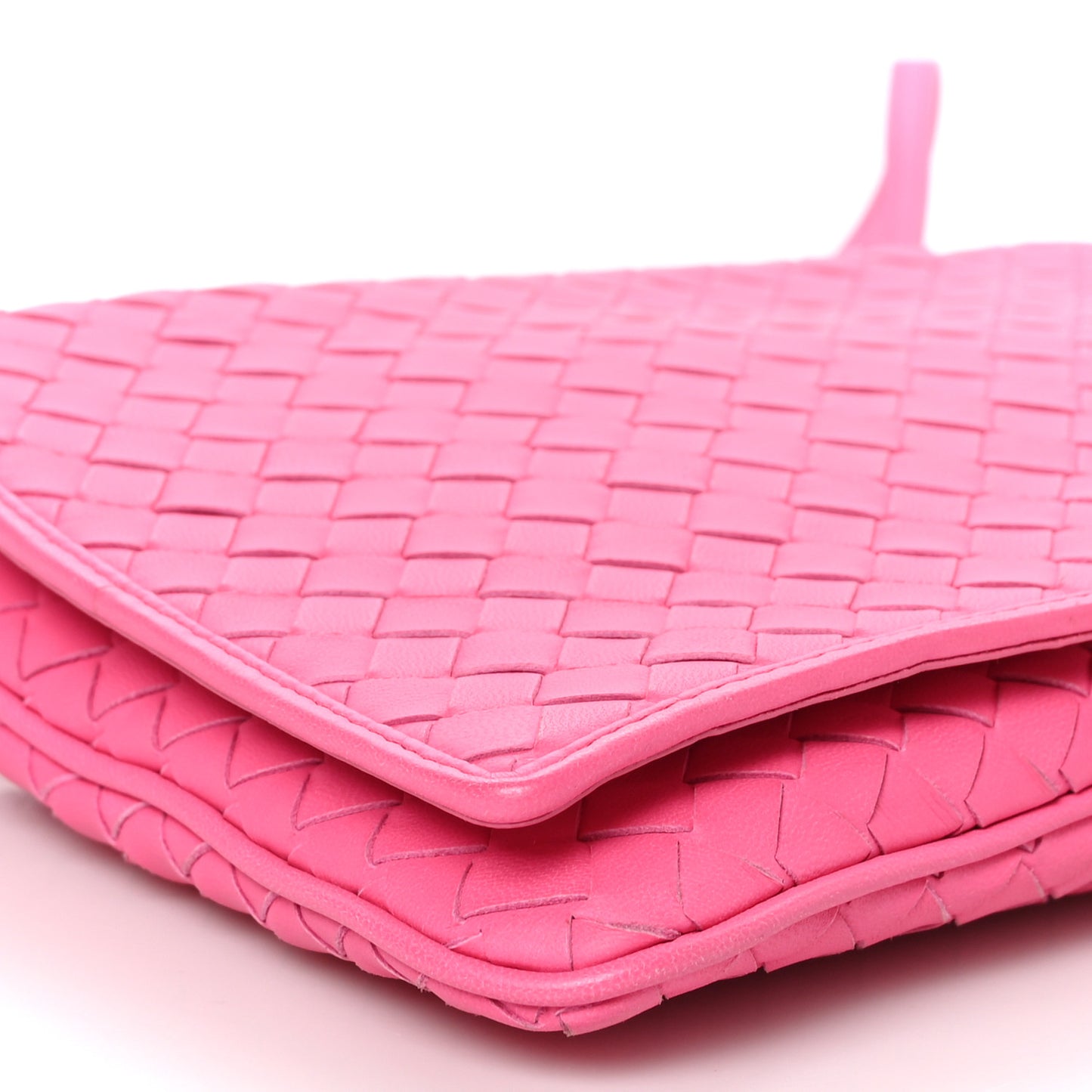 Nappa Intrecciato Flap Crossbody Rosa Shock