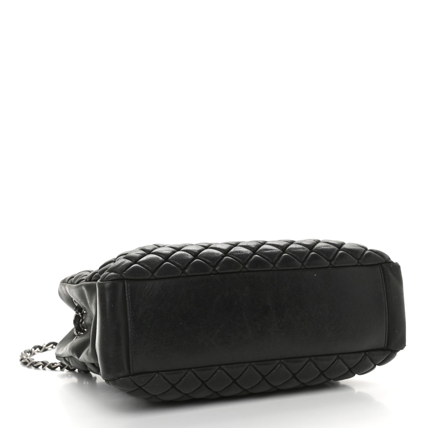 Lambskin Quilted Medium New Bubble North South Tote Black