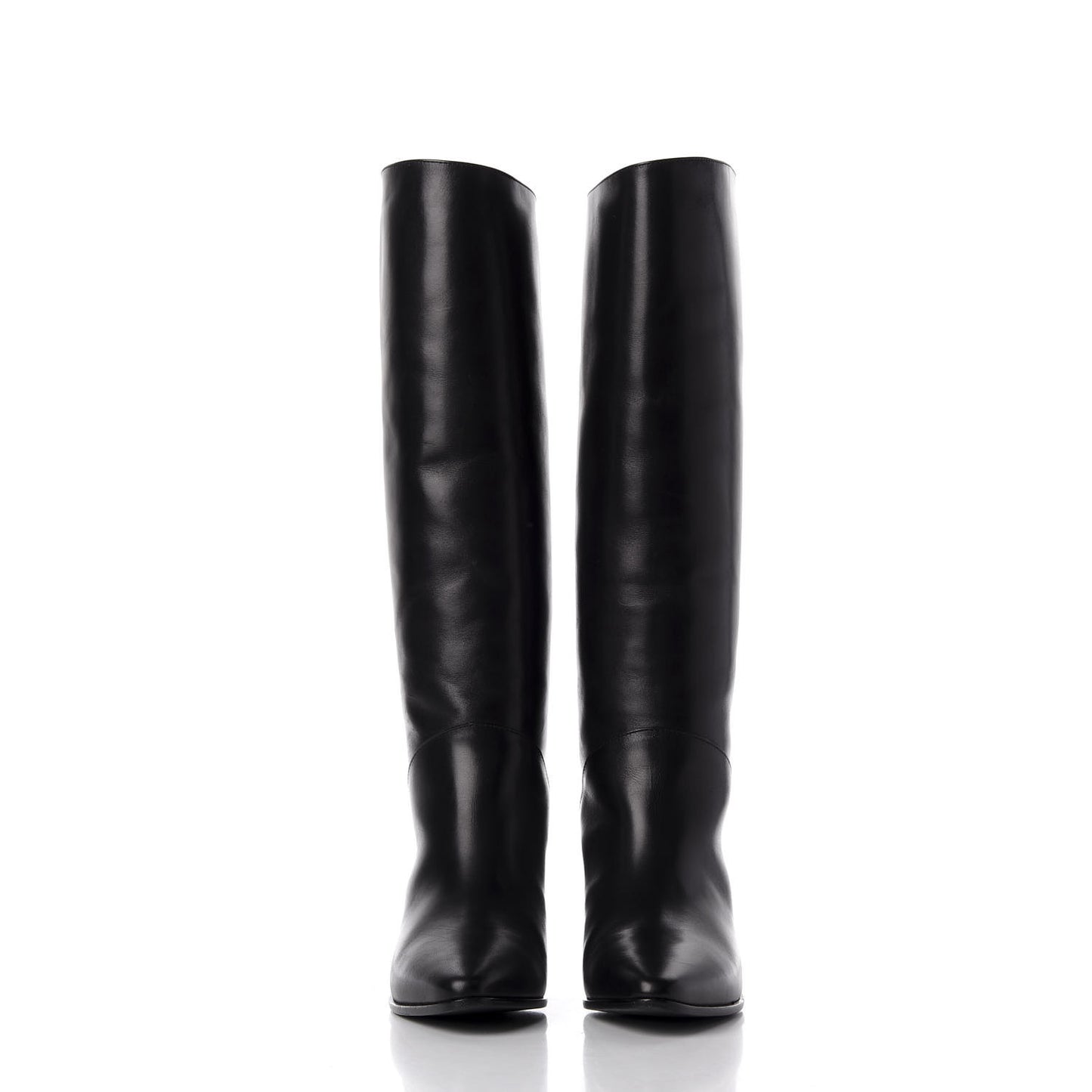 Calfskin Rock Long Boots 35.5 Black