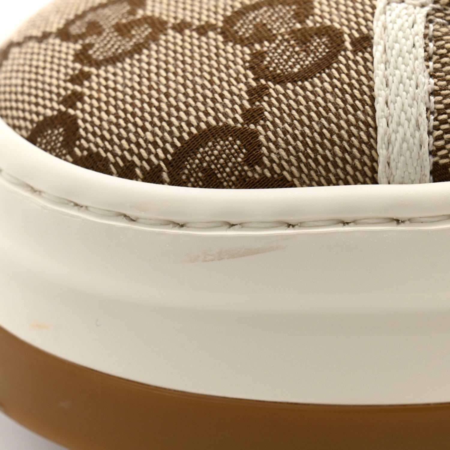 Gucci GG Monogram Womens 1977 Tennis Platform 52mm Sneakers 39 Beige Ebony Mystic White 8 of 9