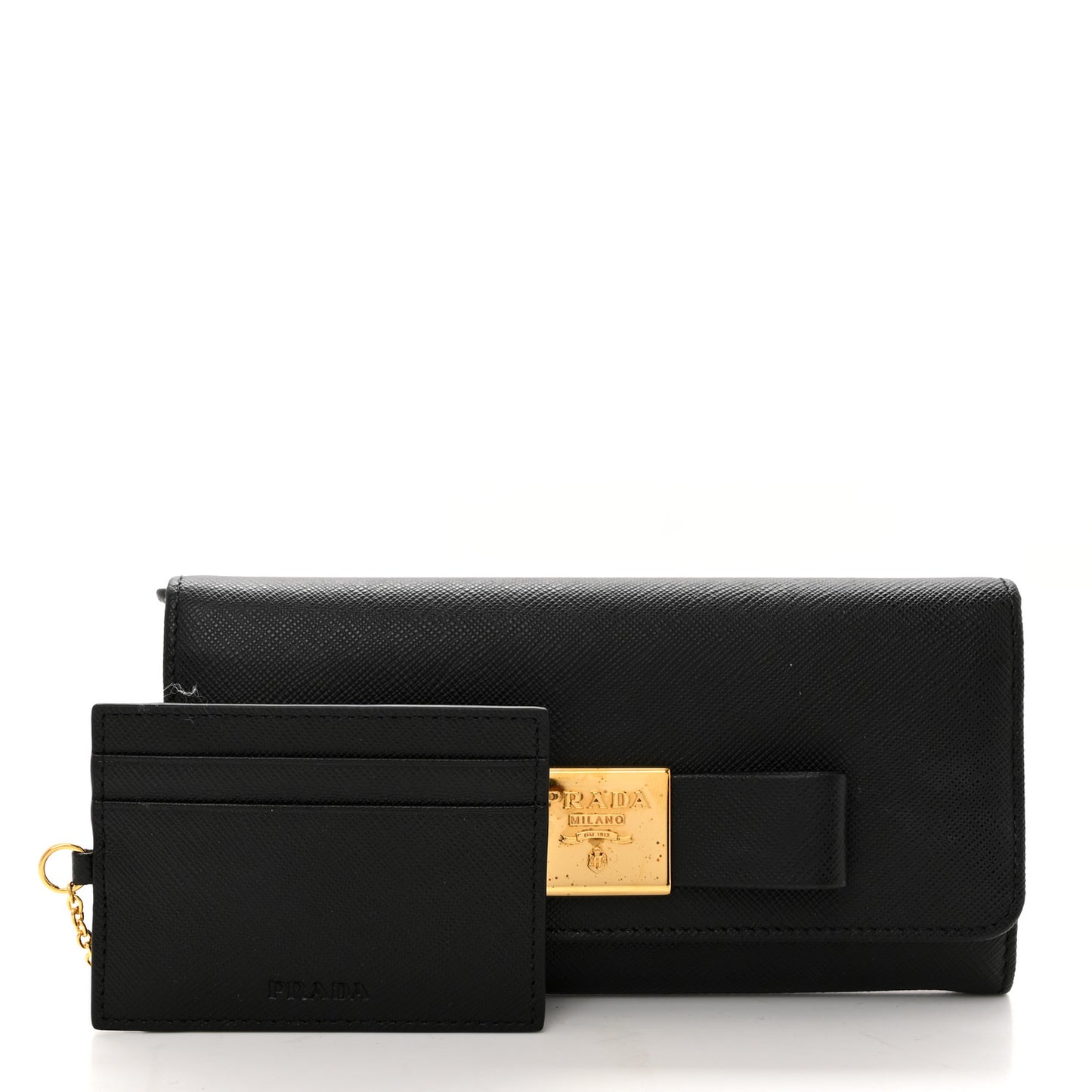 Saffiano Fiocco Bow Continental Wallet Black