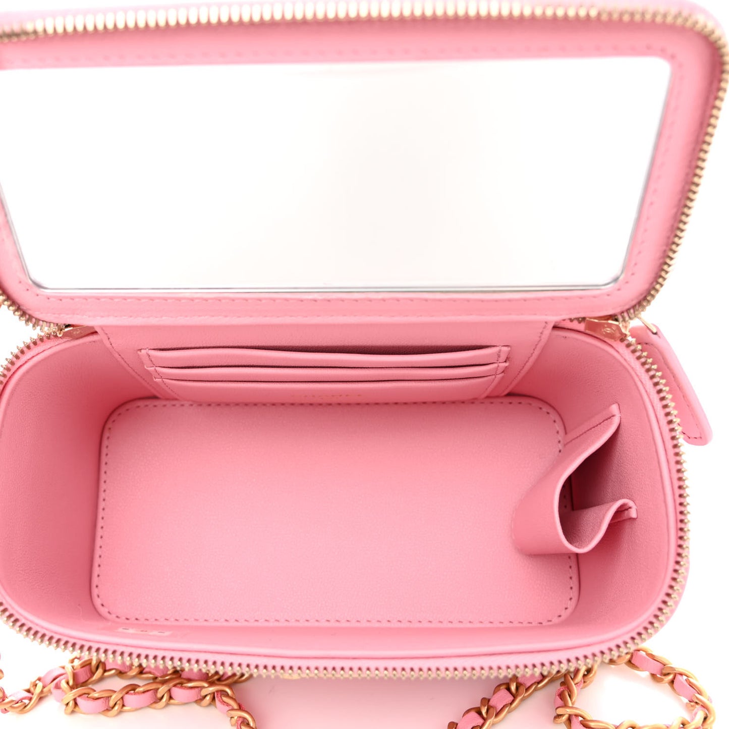 Lambskin Quilted Pick Me Up Vanity Case Pink
