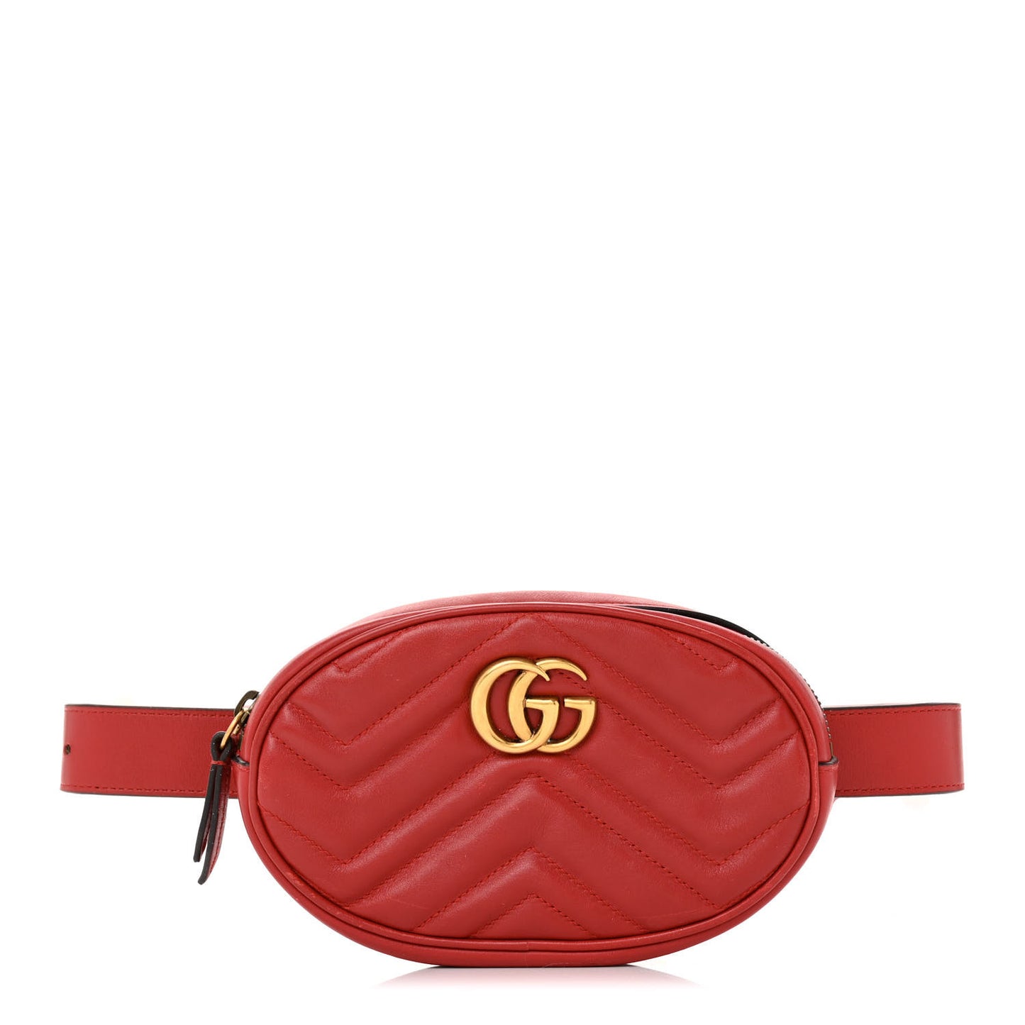Calfskin Matelasse GG Marmont Belt Bag 95 38 Hibiscus Red
