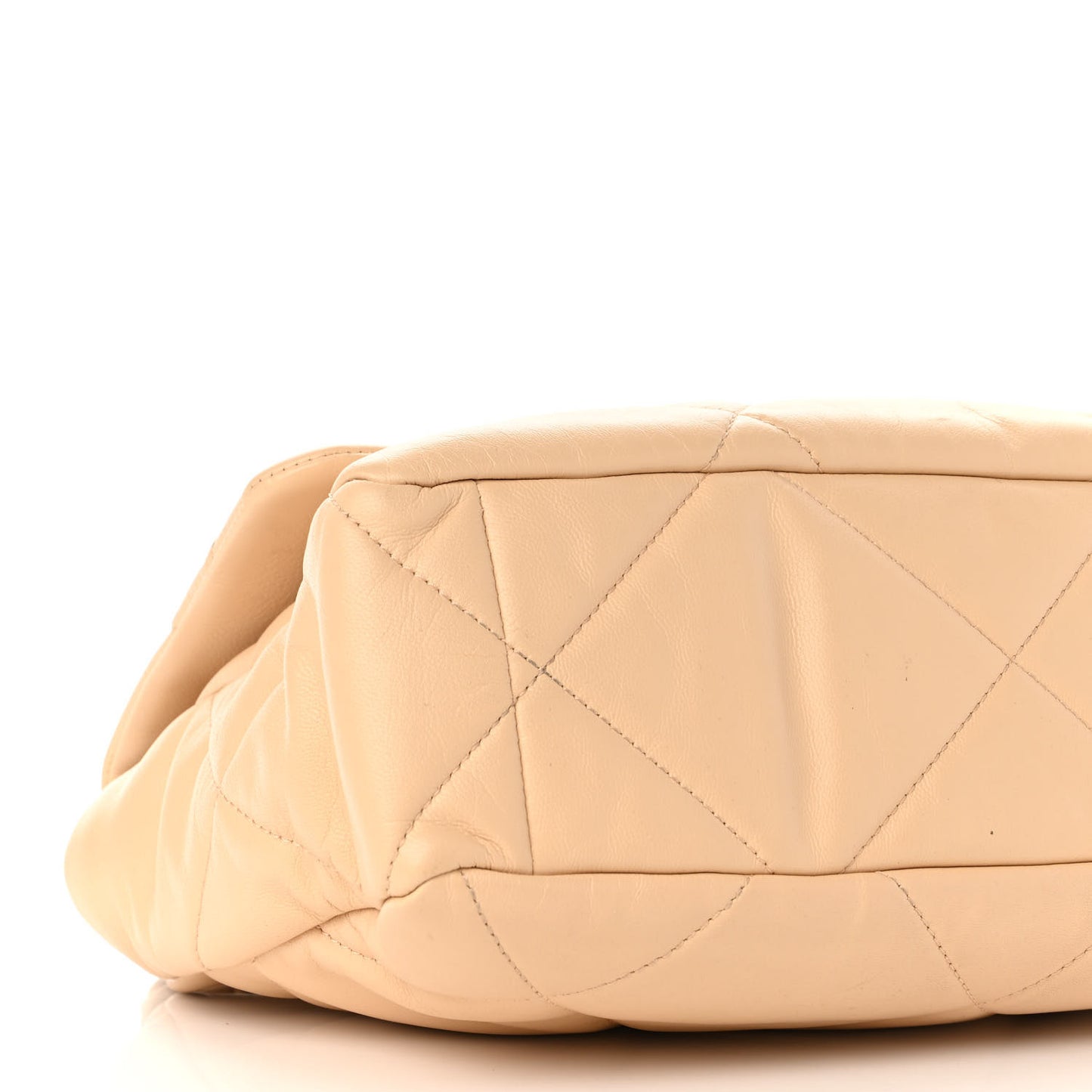 Lambskin Quilted Large Chanel 19 Flap Beige
