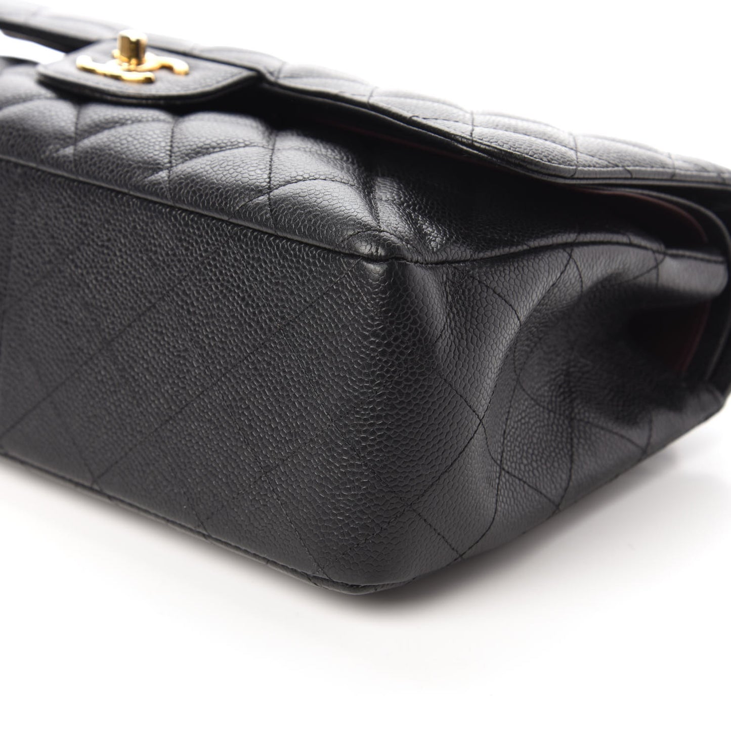 Caviar Quilted Jumbo Double Flap Black