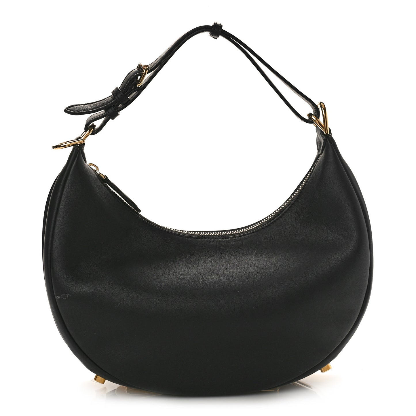 Vitello Grace Matte Small Fendigraphy Hobo Bag Black
