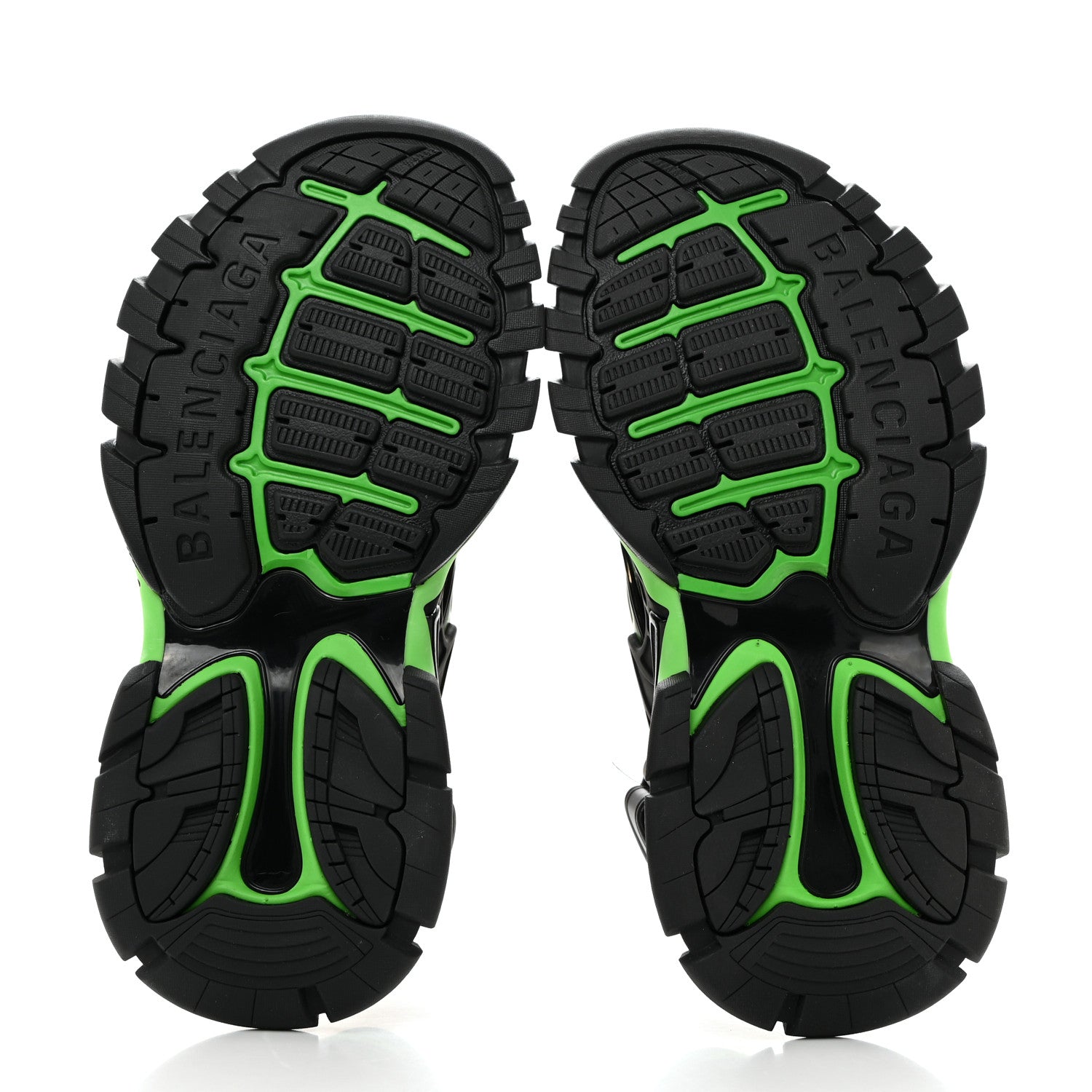 Balenciaga Rubber Neoprene Bi-Color Womens Track Sandals 37 Black Fluo Green 5 of 10