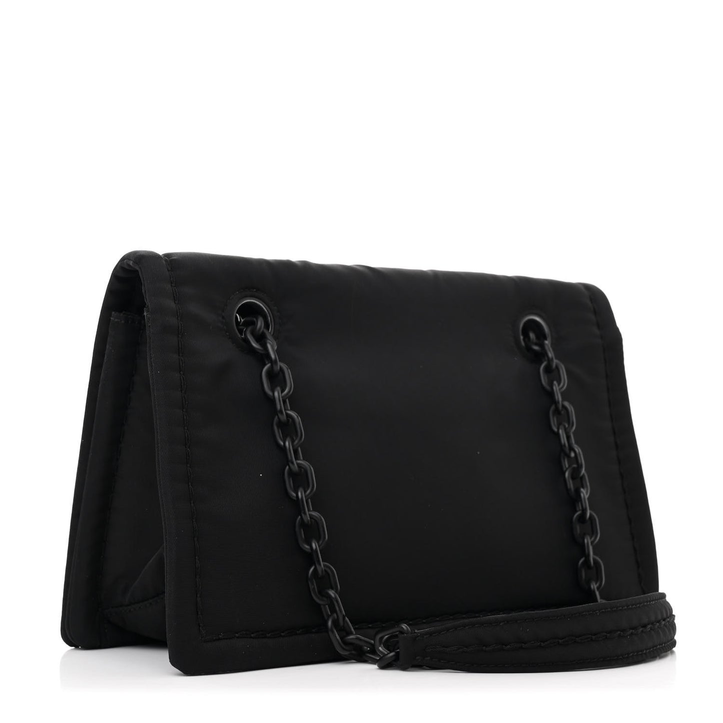 Nylon Tessuto Chain Shoulder Bag Black