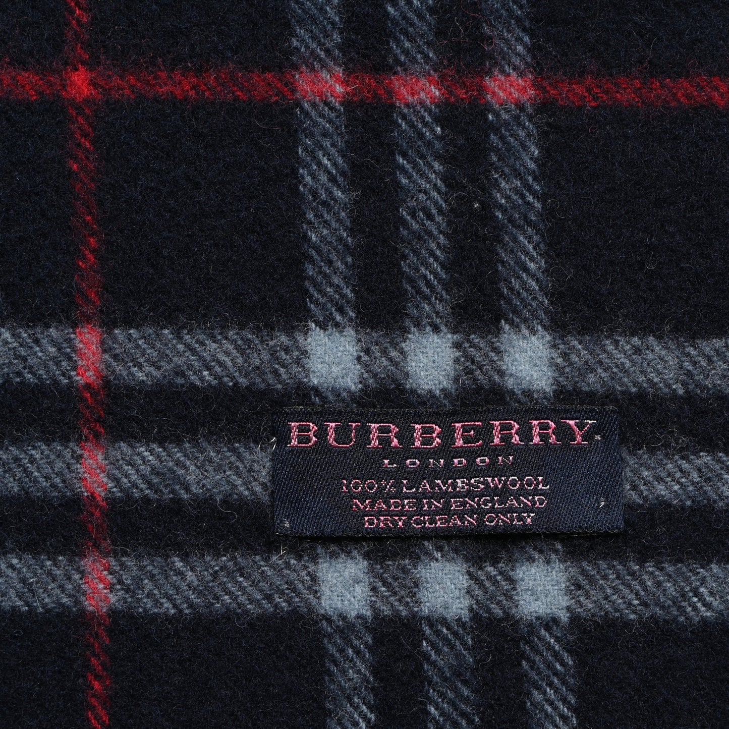 Wool Nova Check Fringe Scarf Blue
