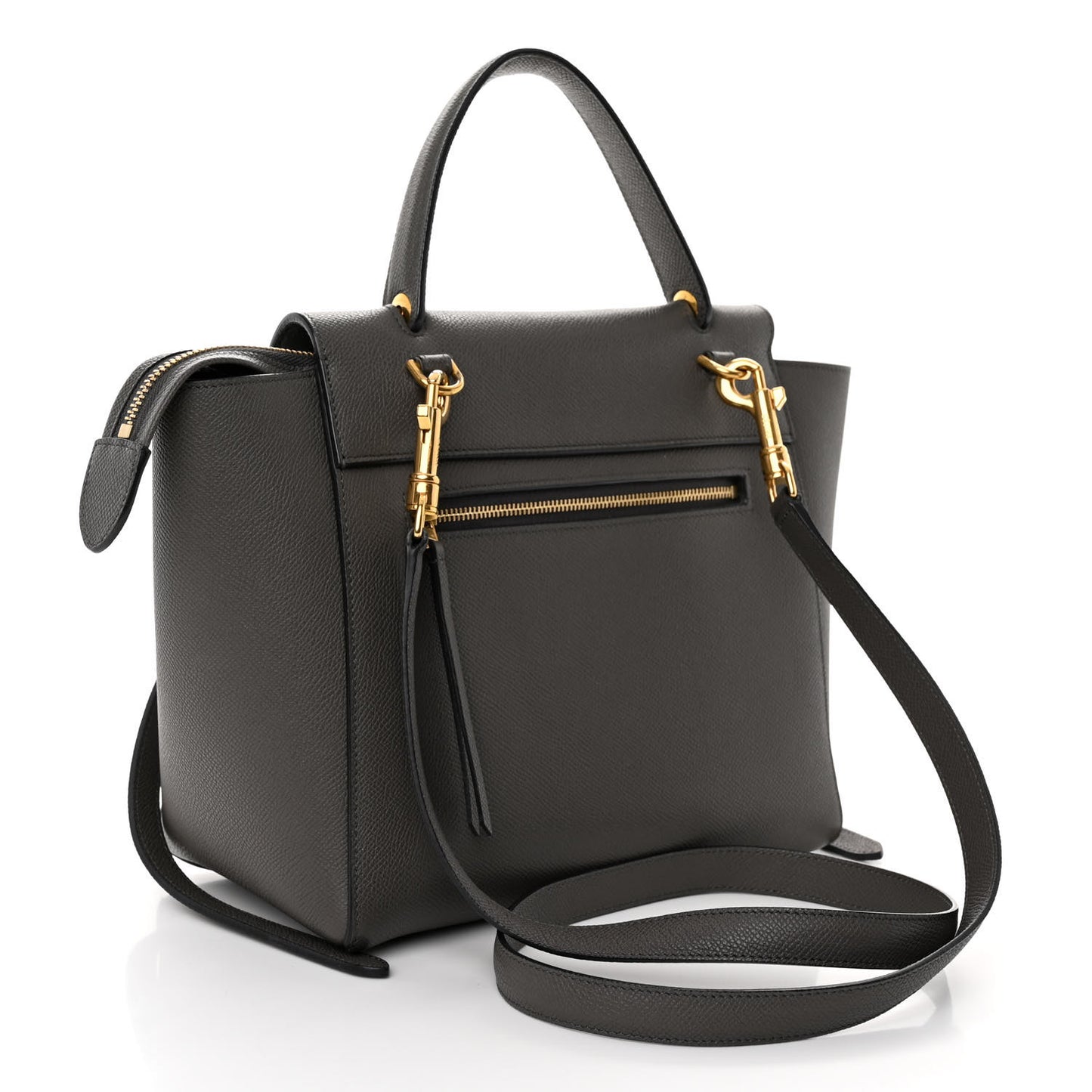 Grained Calfskin Micro Belt Bag Grey