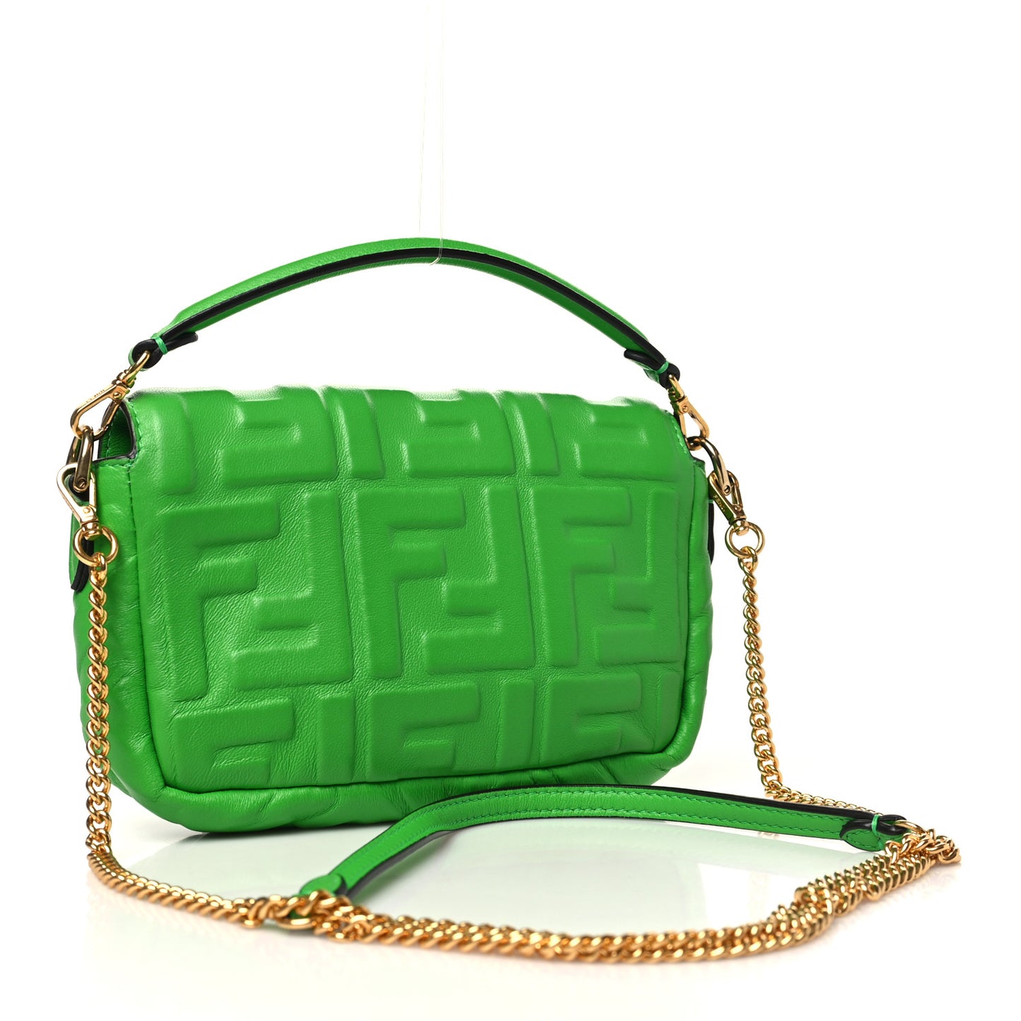 Nappa FF 1974 Embossed Mini Baguette Tomatillo