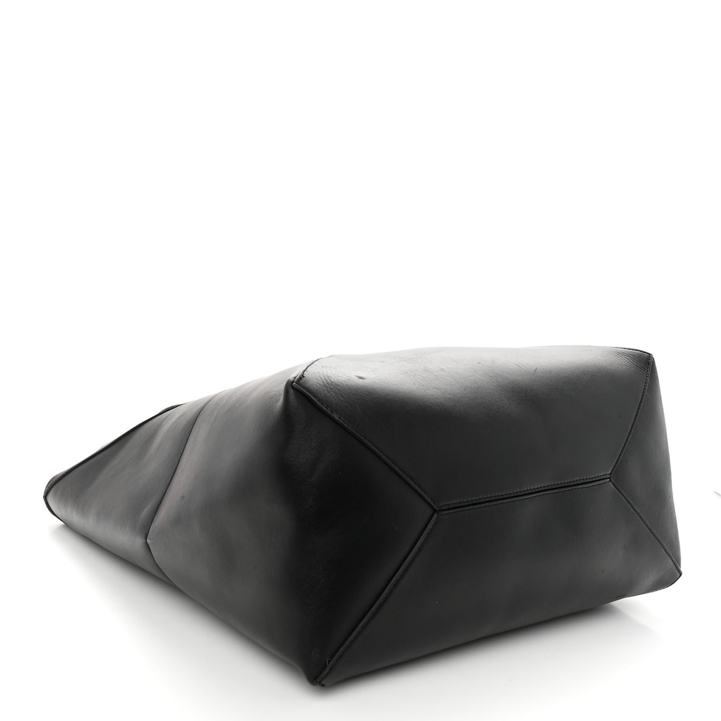 Shiny Calfskin Large Puzzle Fold Tote Black