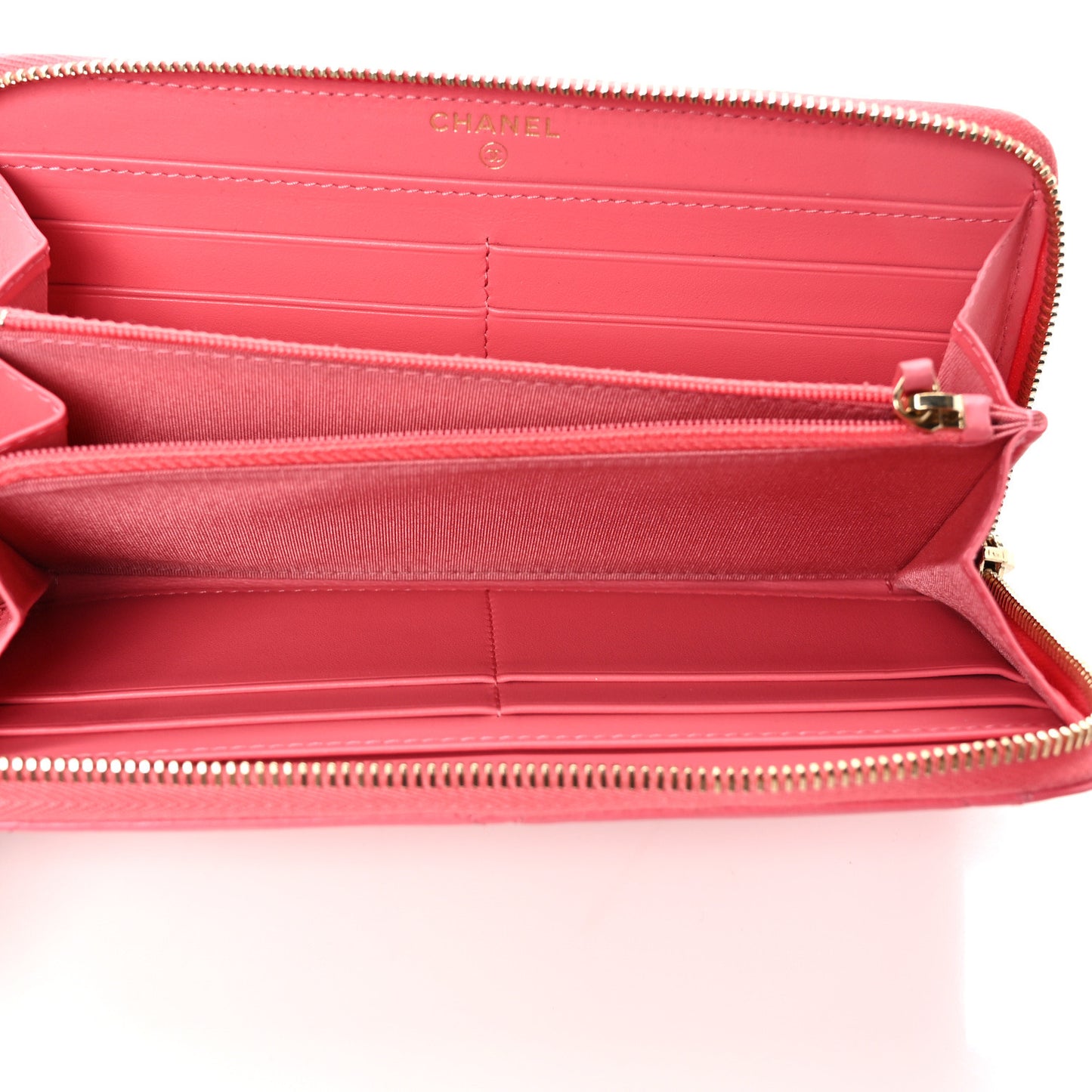 Lambskin Quilted Chanel 19 Zipped Wallet Pink