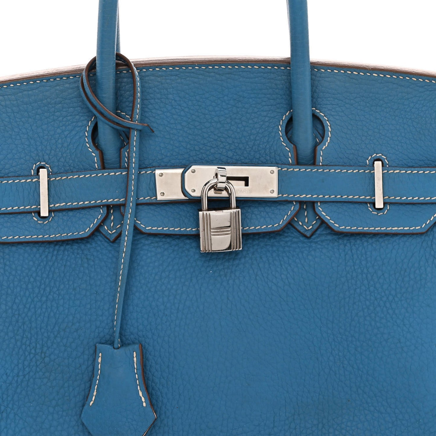 Taurillon Clemence Eclat Birkin 30 Mykonos White