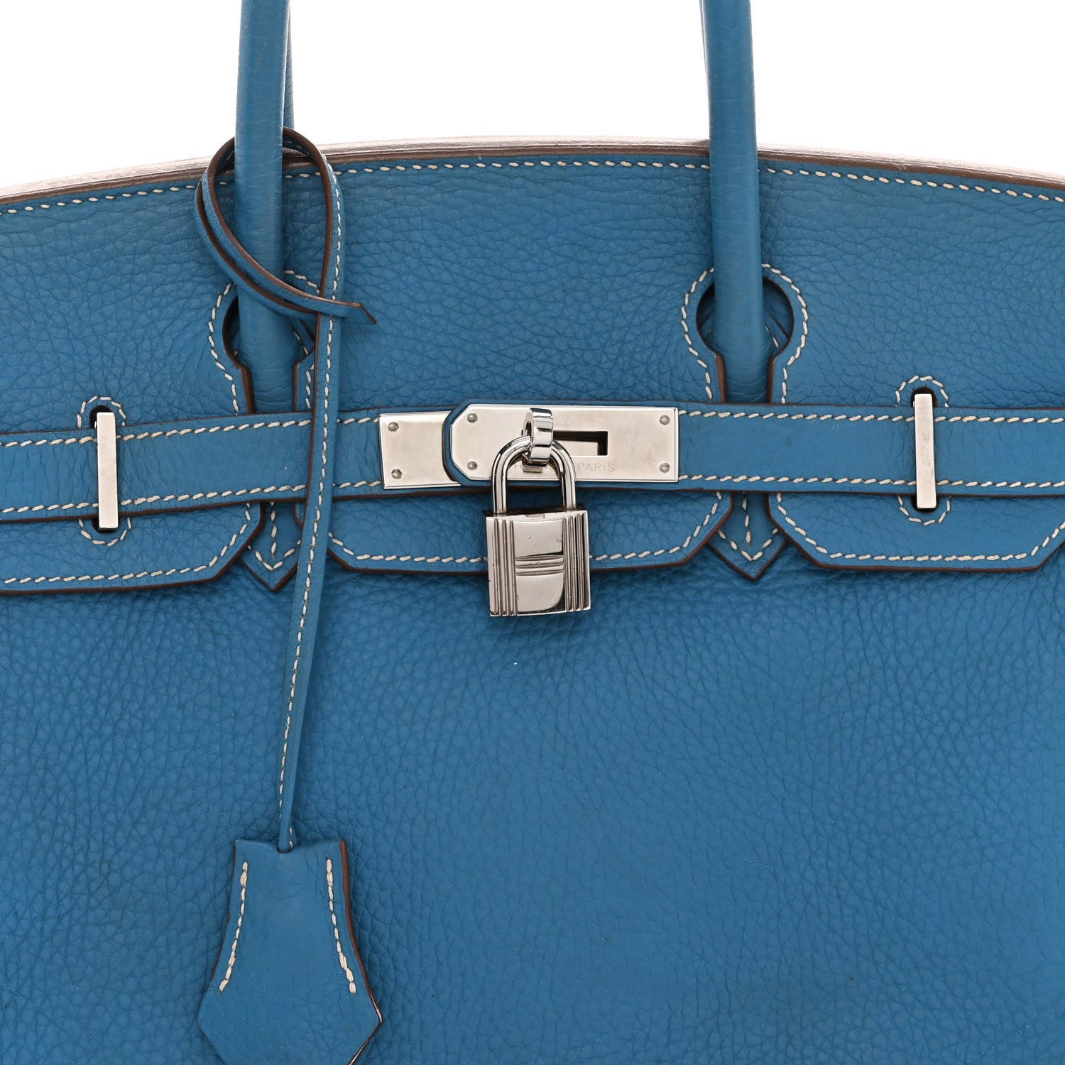 Hermes Taurillon Clemence Eclat Birkin 30 Mykonos White 9 of 16