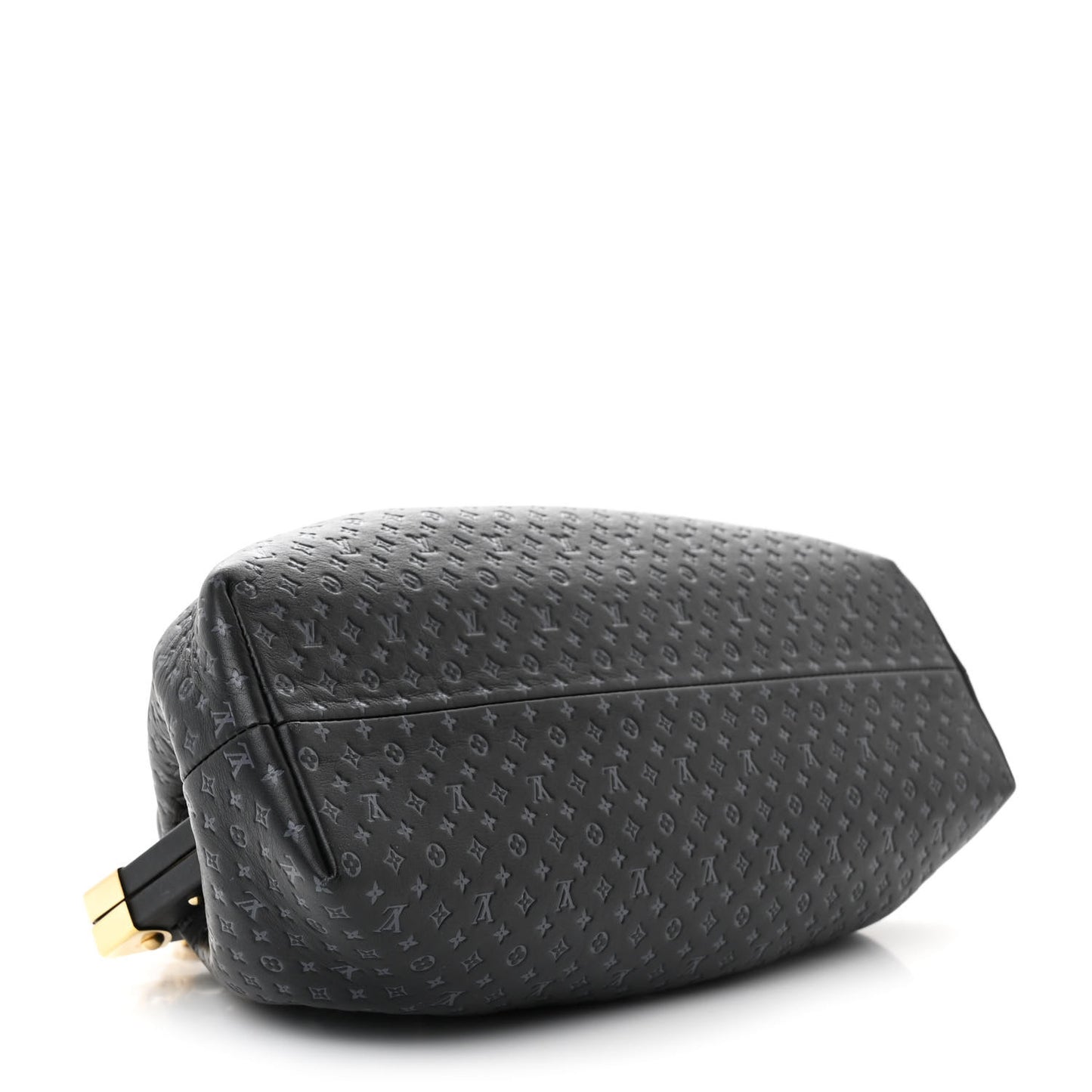 Calfskin Nanogram Embossed Clutch Black