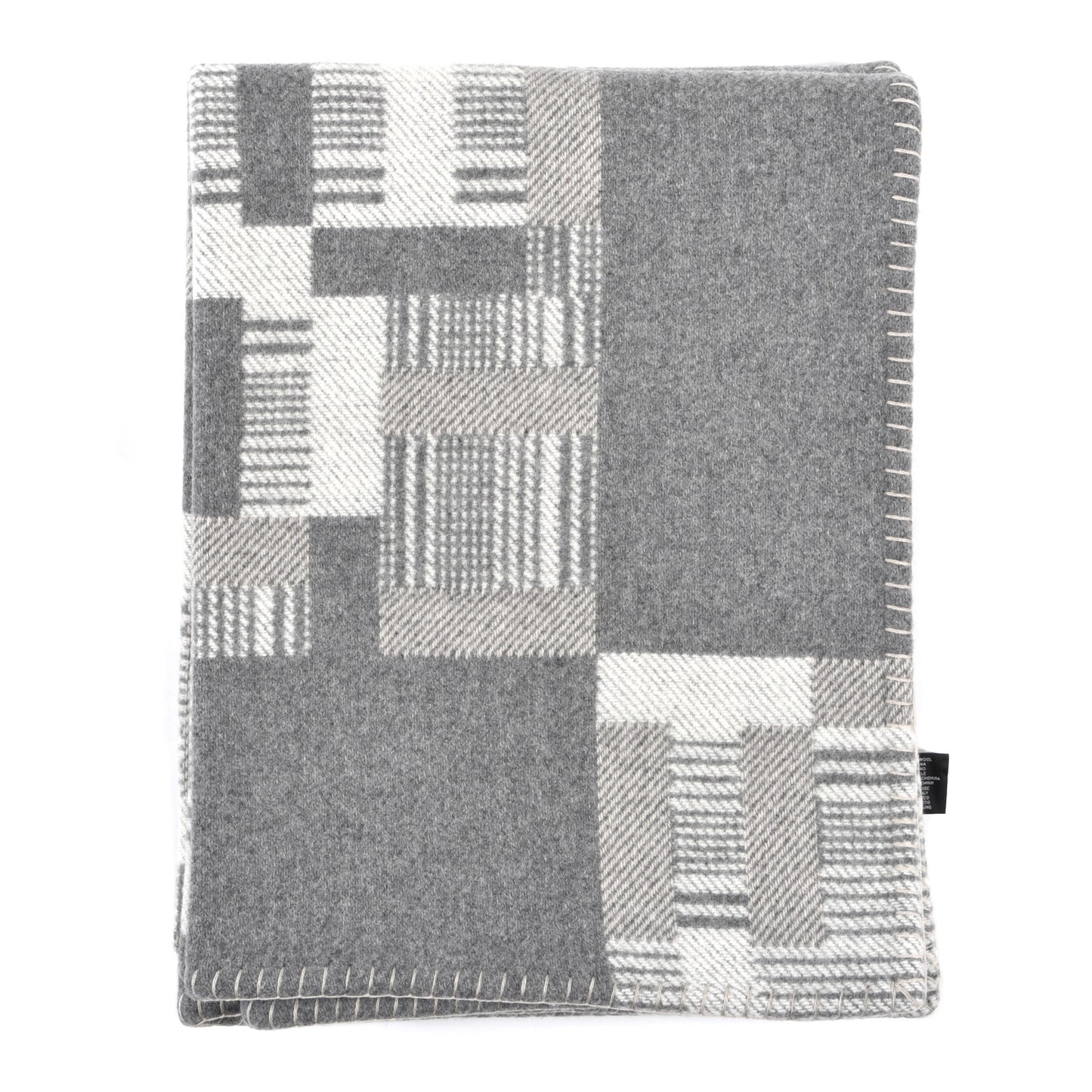 Wool Cashmere Avalon Paper Block Blanket Gris Acier