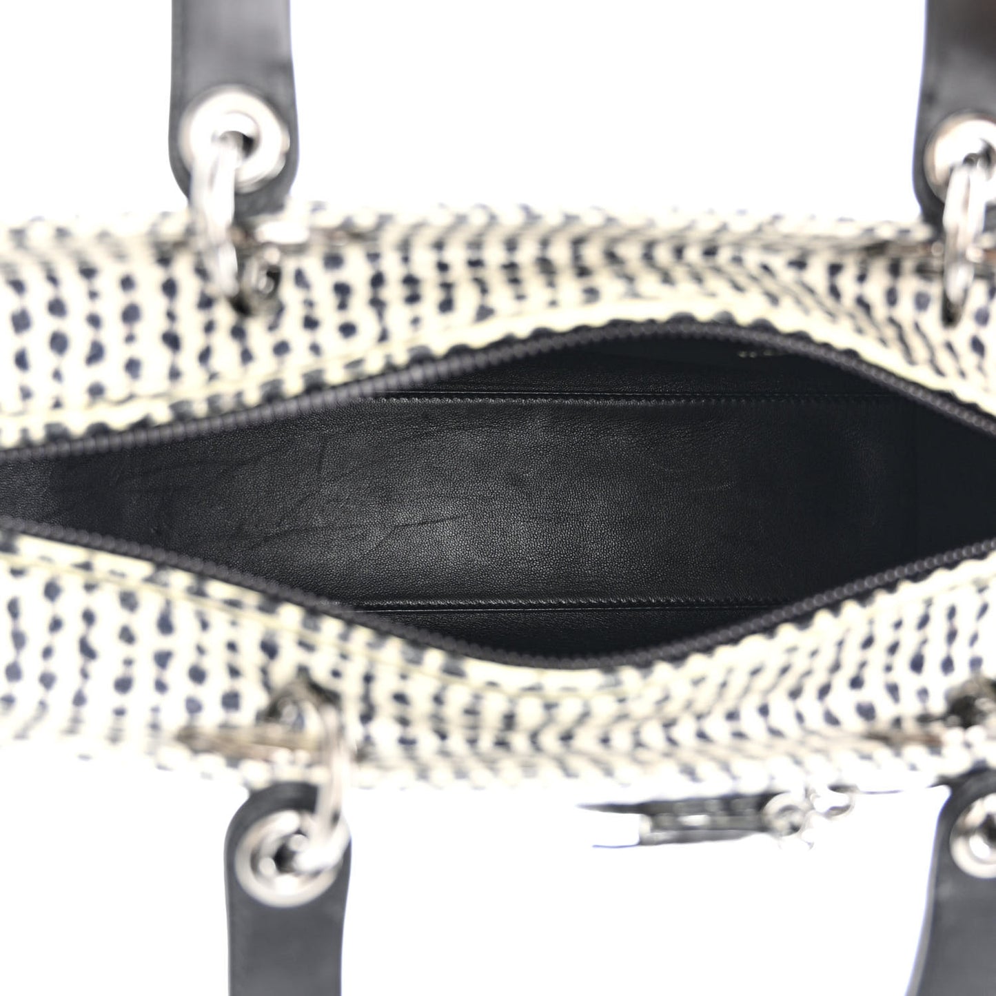 Snakeskin Large Lady Dior Black White