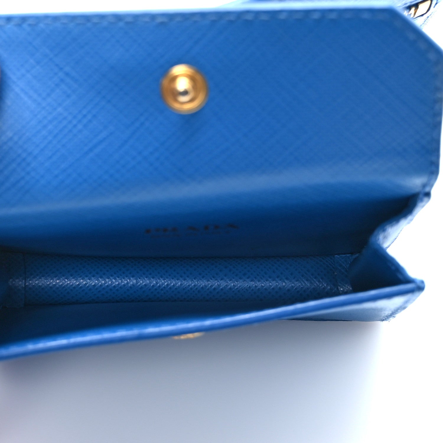 Prada Saffiano Triangle Trick with Charm Key Chain Bluette 5 of 7