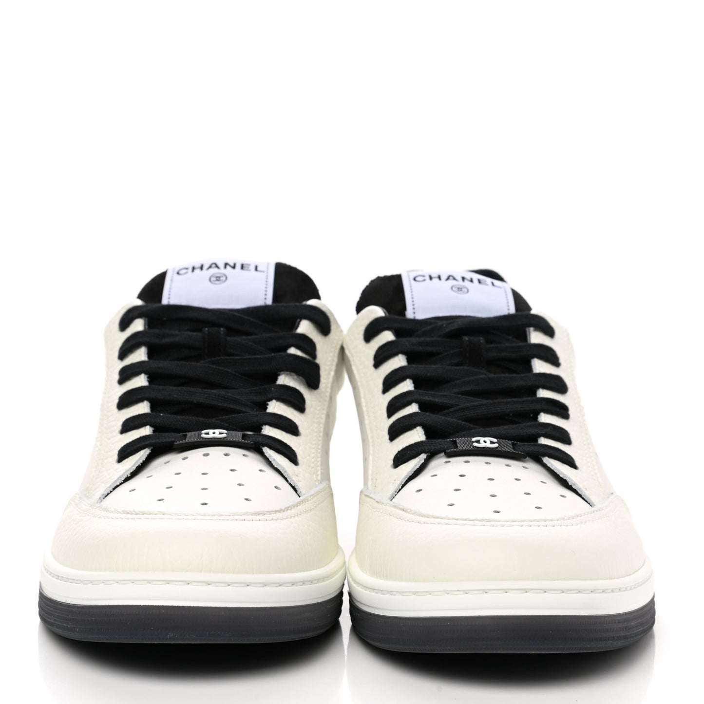 Grained Calfskin Fabric Mens Logo Sneakers 46 White Black