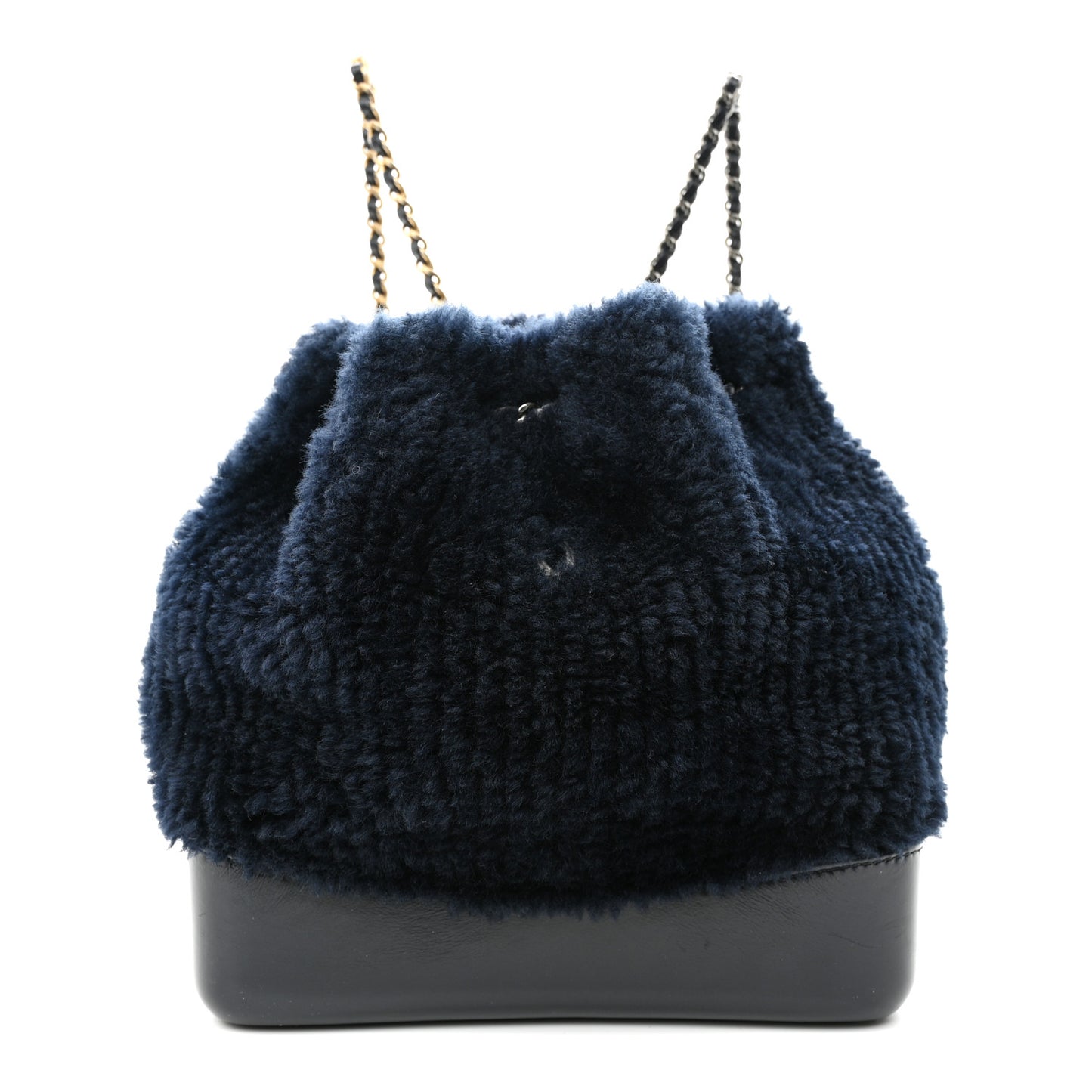 Shearling Small Gabrielle Backpack Navy