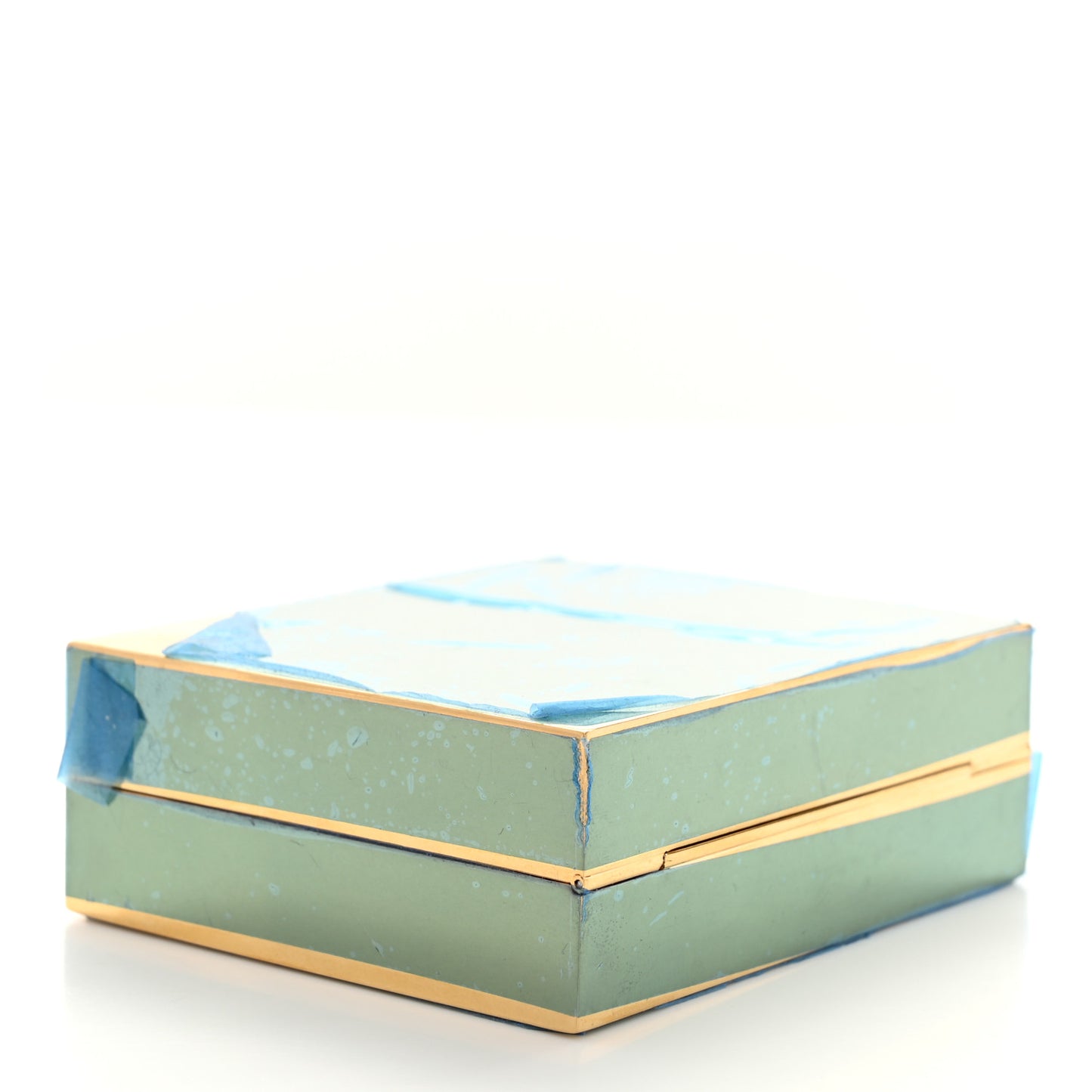 Metal Tuxedo Box Clutch Gold