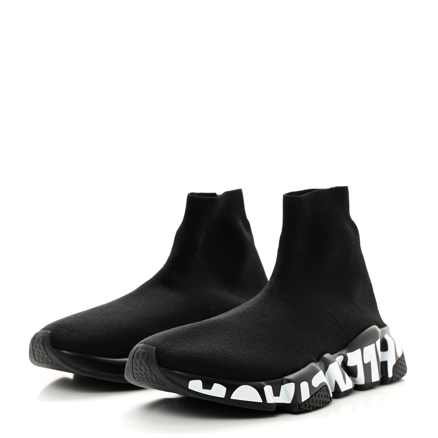 Neoprene Knit Womens Speed Graffiti Sneakers 38 Black White