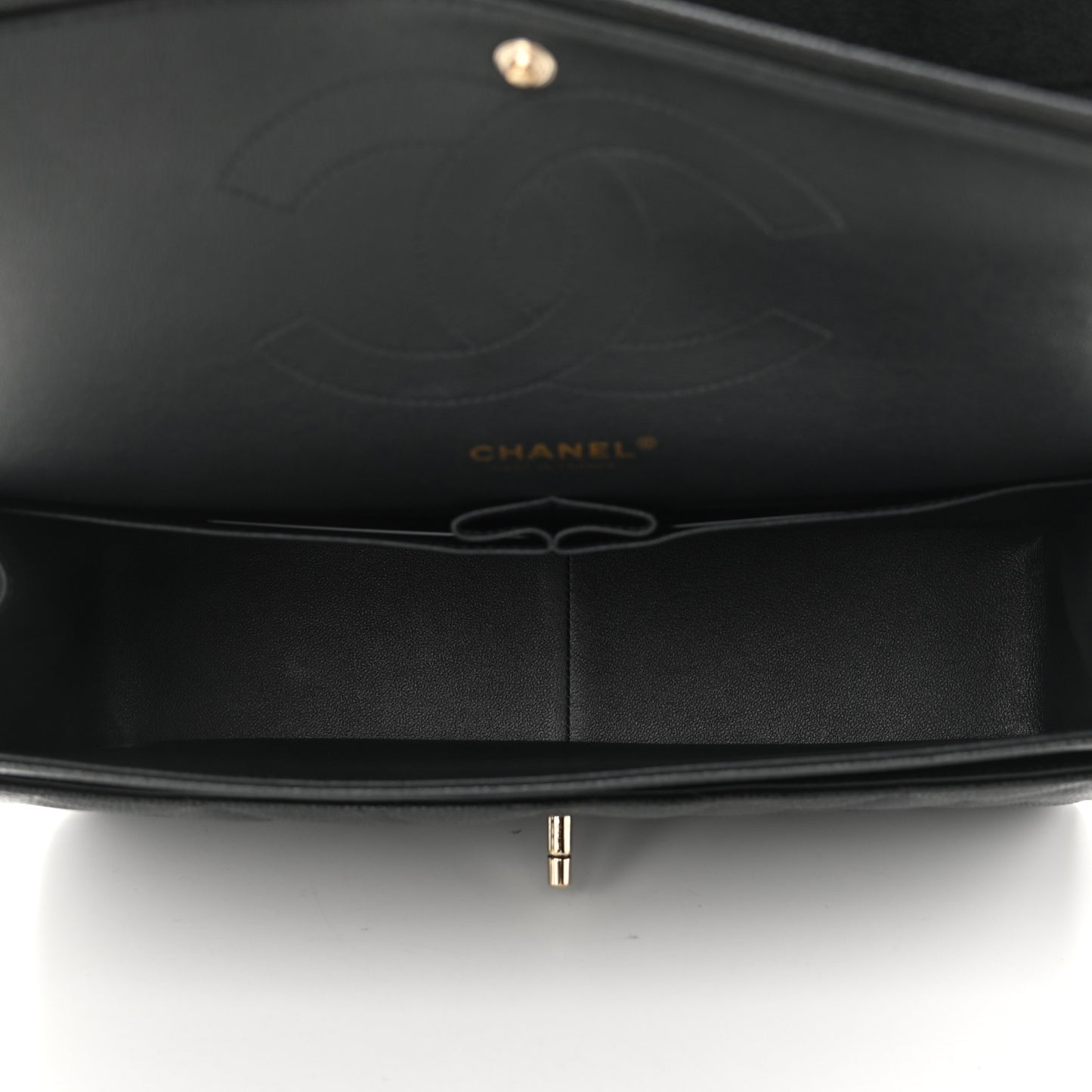 Caviar Quilted Jumbo Double Flap Dark Grey