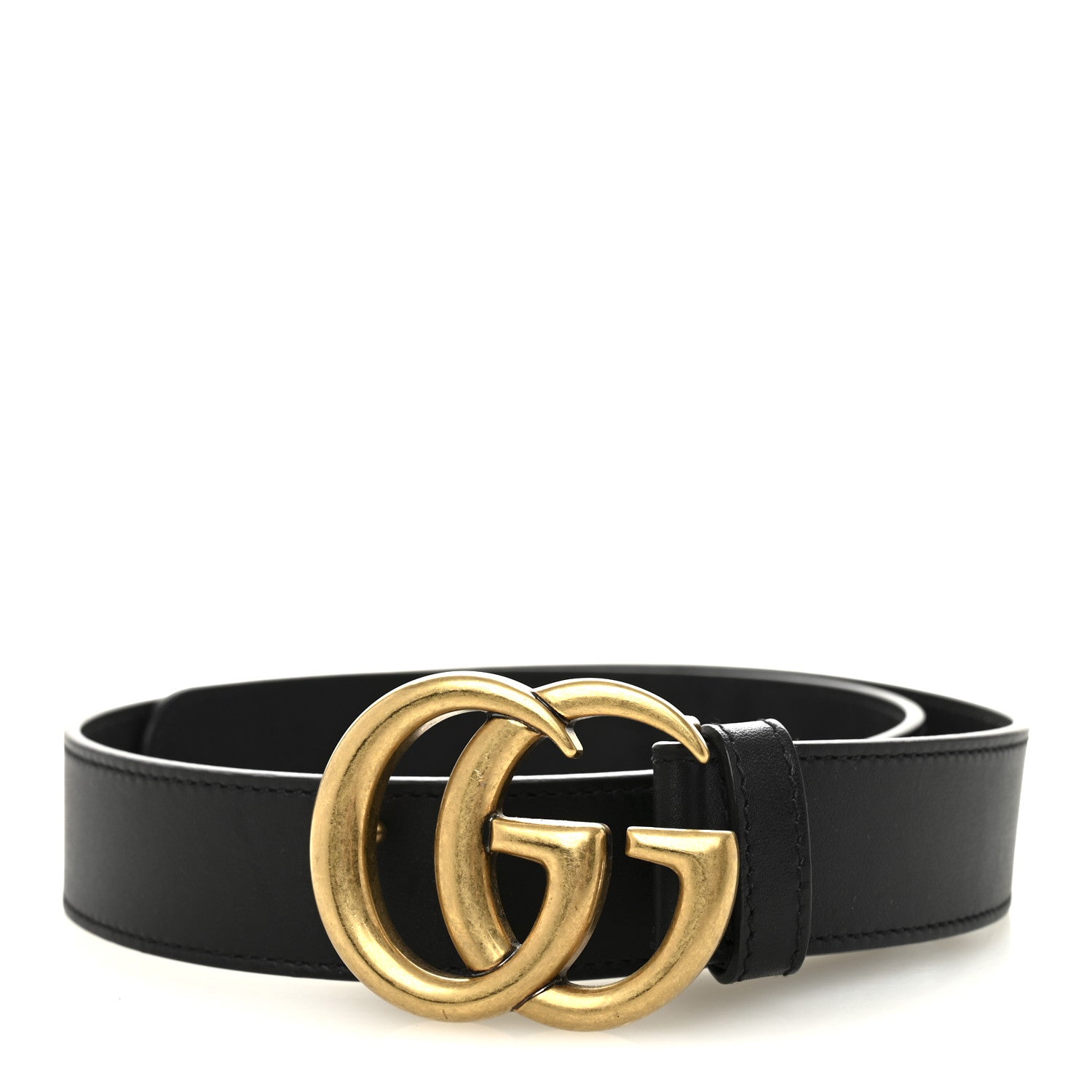 Gucci Belt 65 26 Black Leather Gucci Calfskin Double G 30mm Belt 65 26 Black 1843873  main image 2