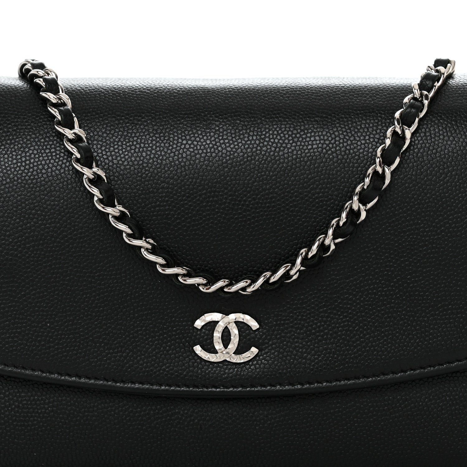 Chanel Caviar Sevruga Wallet on Chain WOC Black 9 of 14