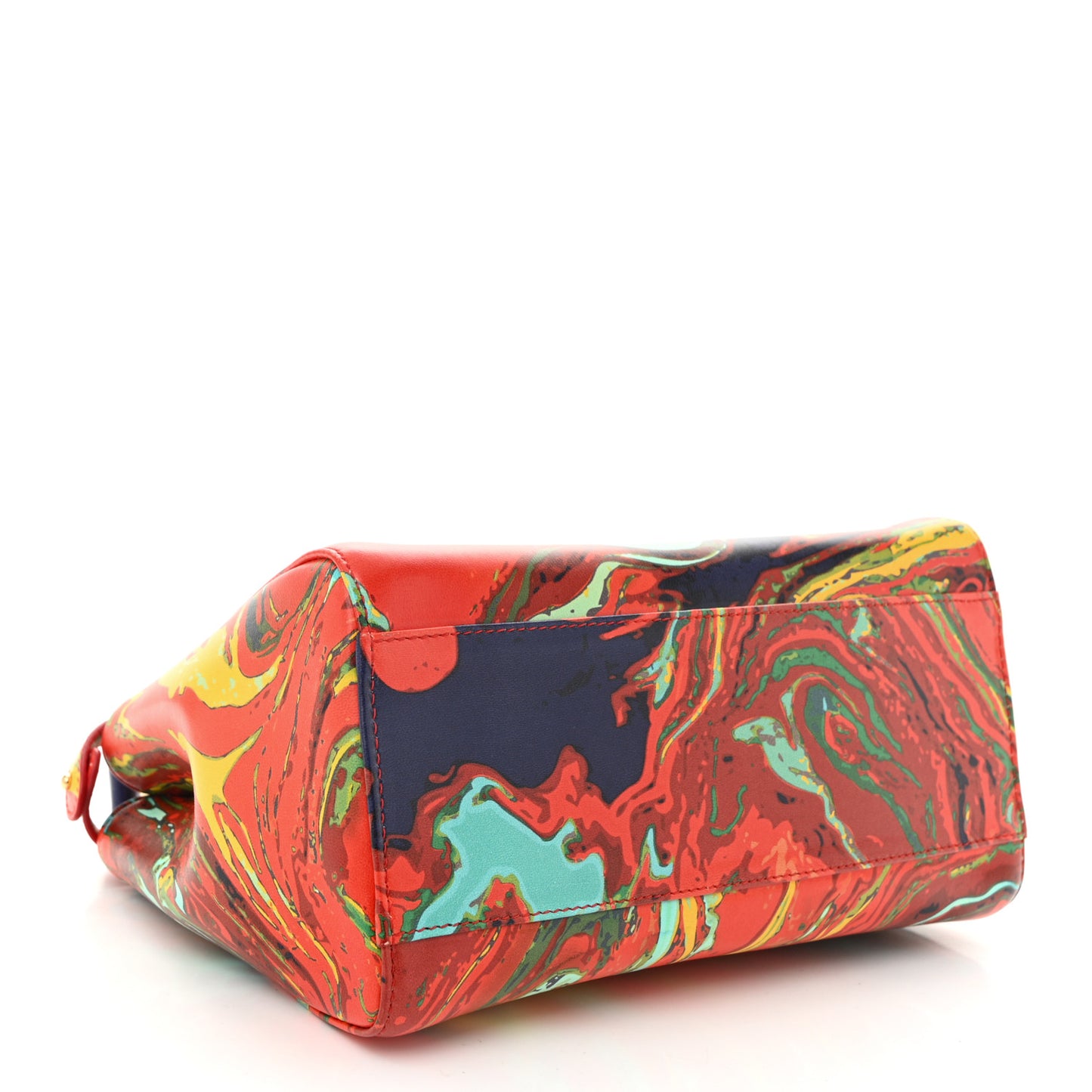 Nappa Marble Mini Peekaboo Iconic Satchel Rosso Multicolor
