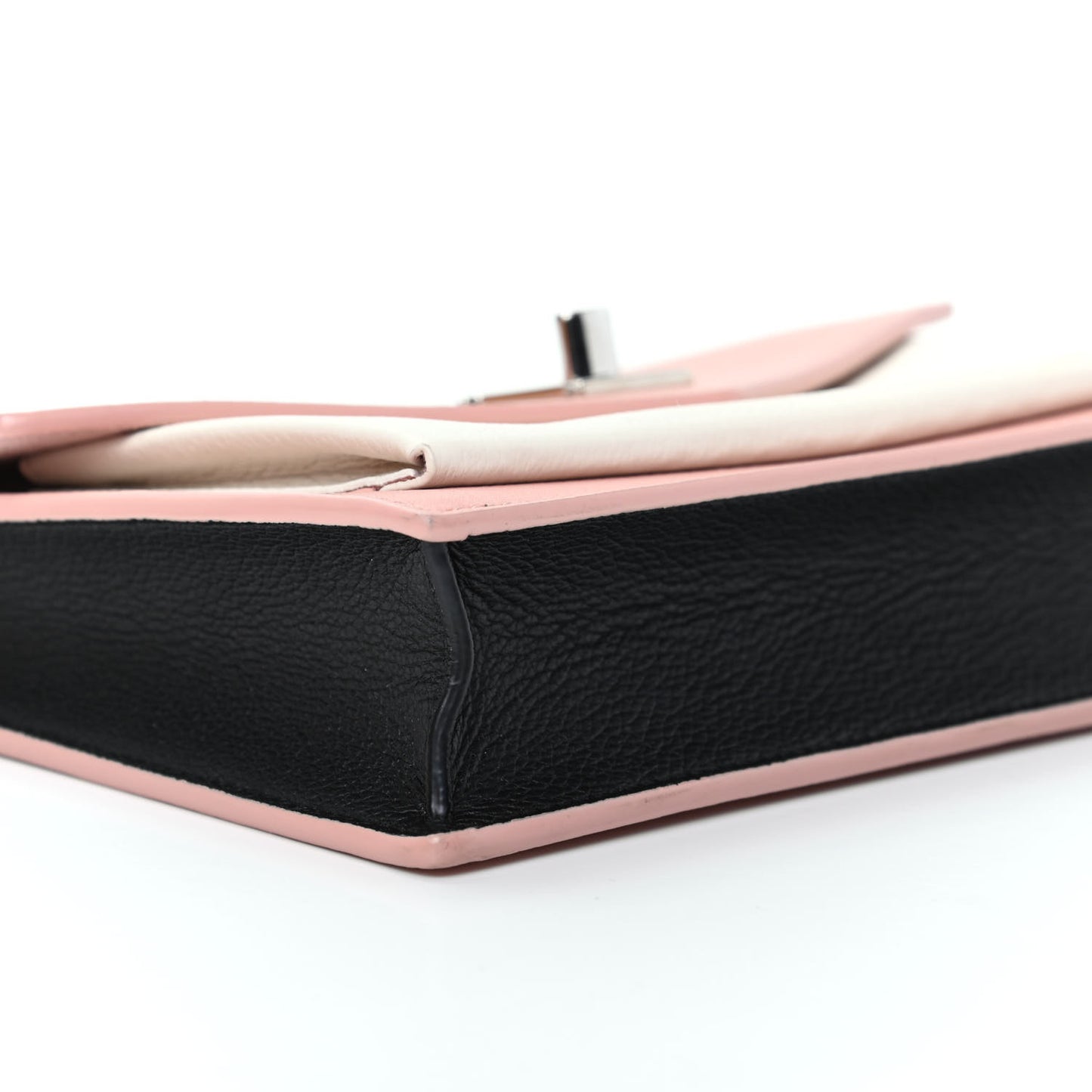 Calfskin My Lockme Chain Pochette Rose Ballet White