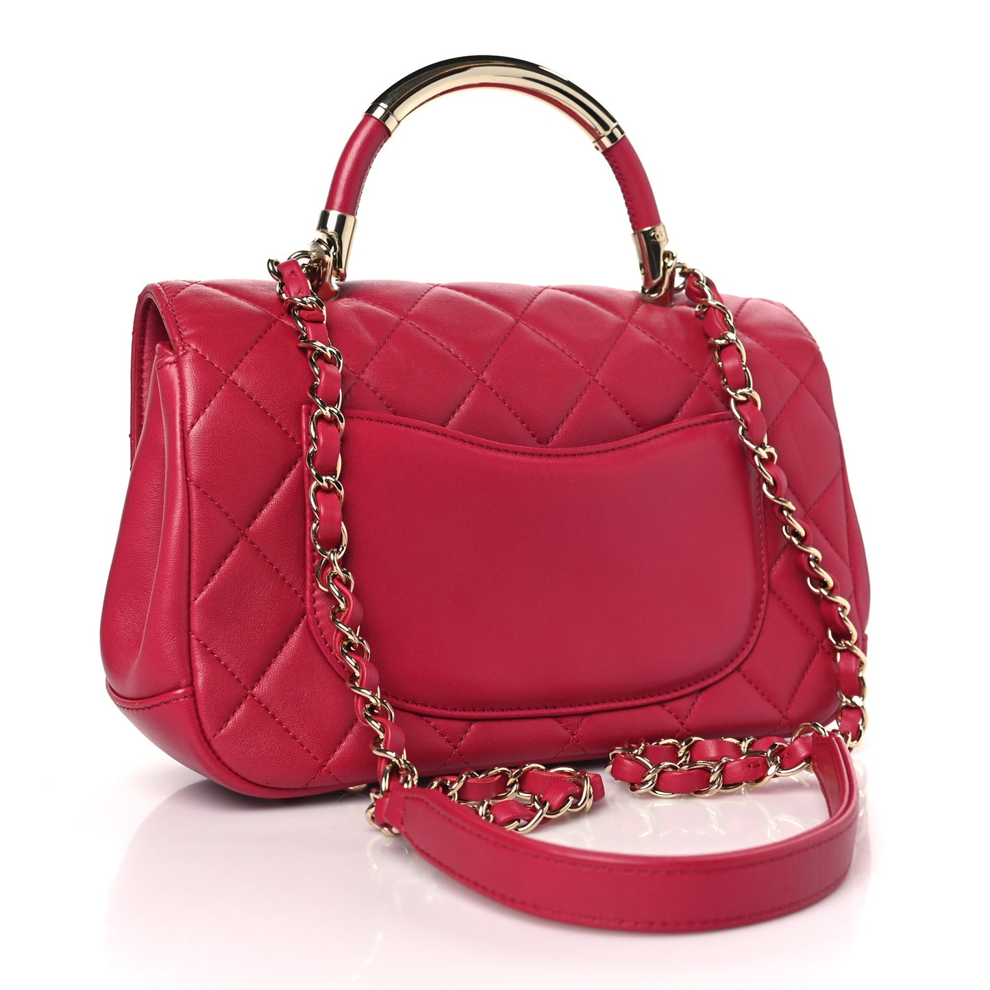 Lambskin Small Carry Chic Flap Dark Pink