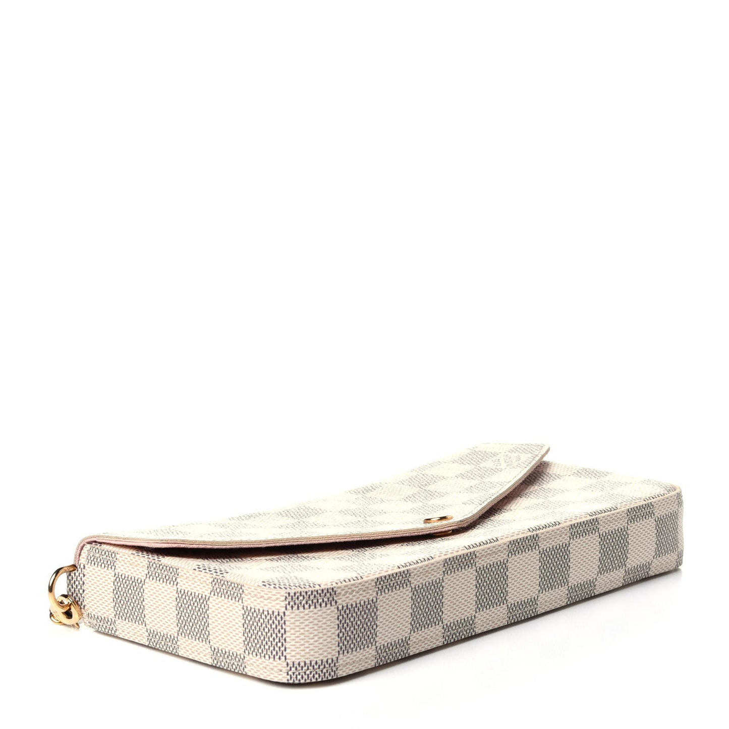 Damier Azur Pochette Felicie Chain Wallet Rose Ballerine
