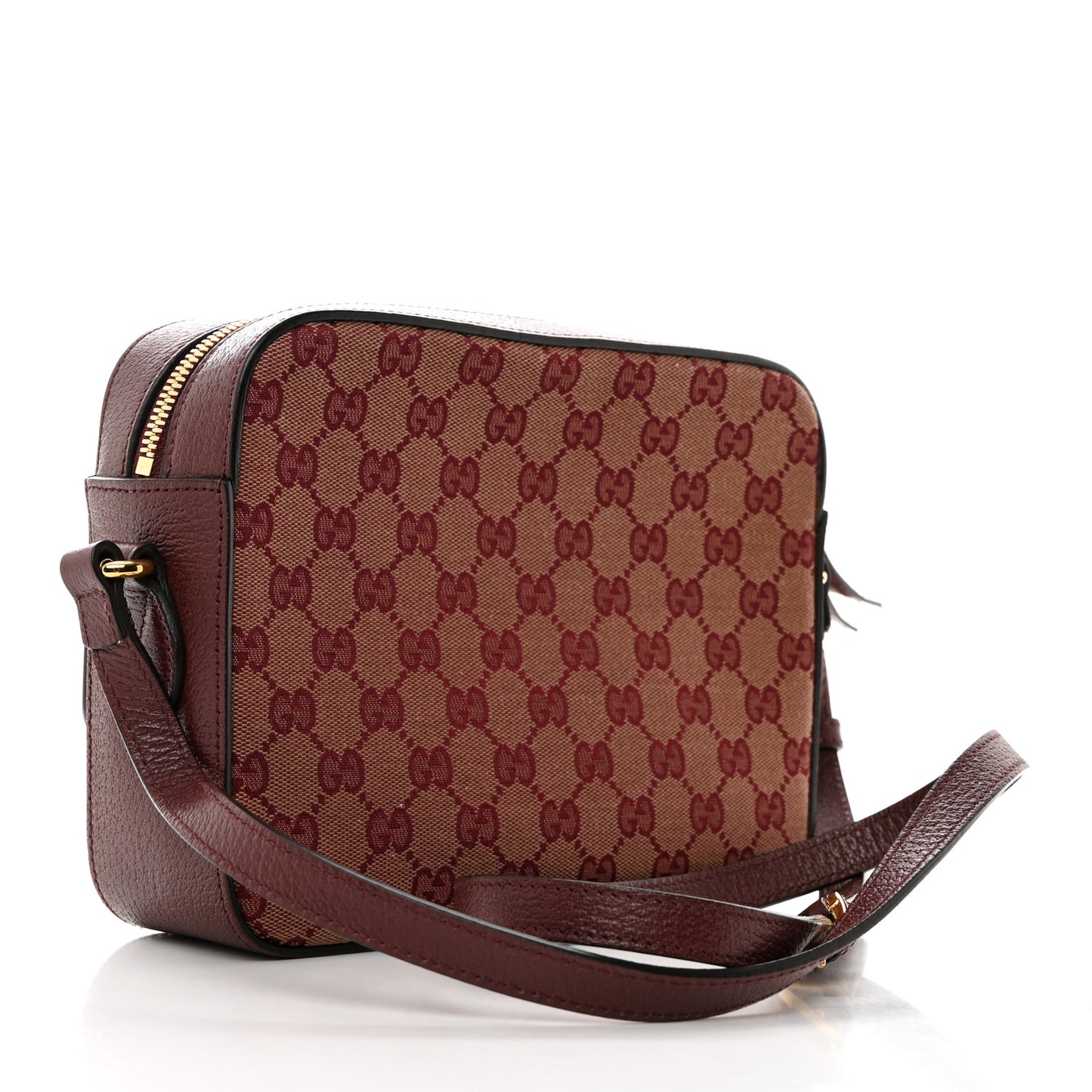 Monogram Textured Dollar Calfskin Small Horsebit 1955 Shoulder Bag Sahara Rubino Chardonnay