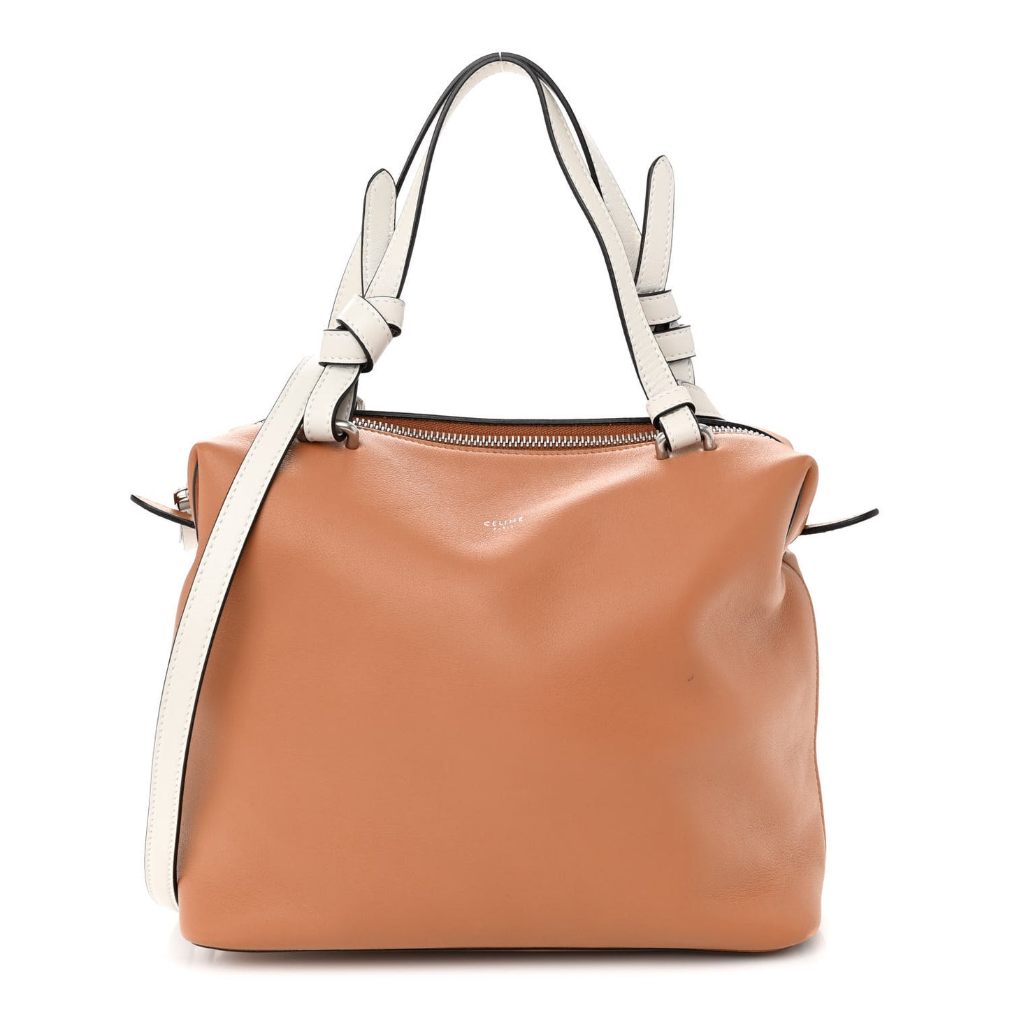 Lambskin Small Soft Cube Satchel Light Tan