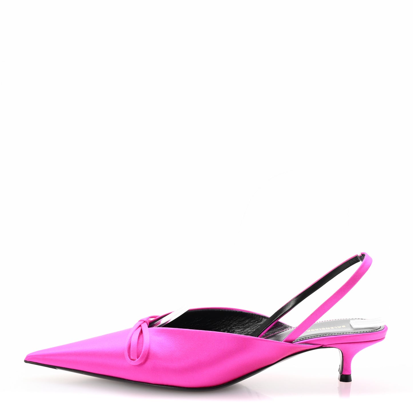 Satin Pointed Toe Knife Slingback 40mm Mules 36 Rose Fuchsia