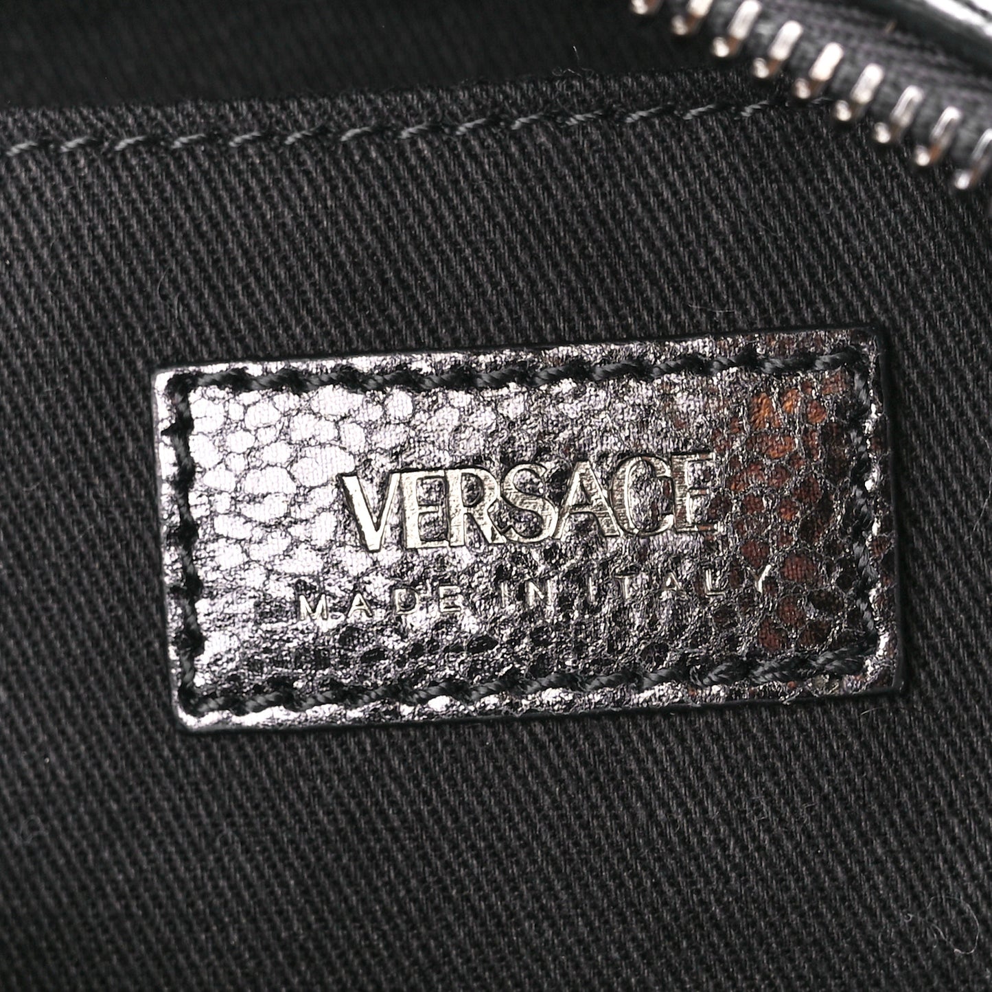 Metallic Calfksin Virtus Small Bowling Bag Grey