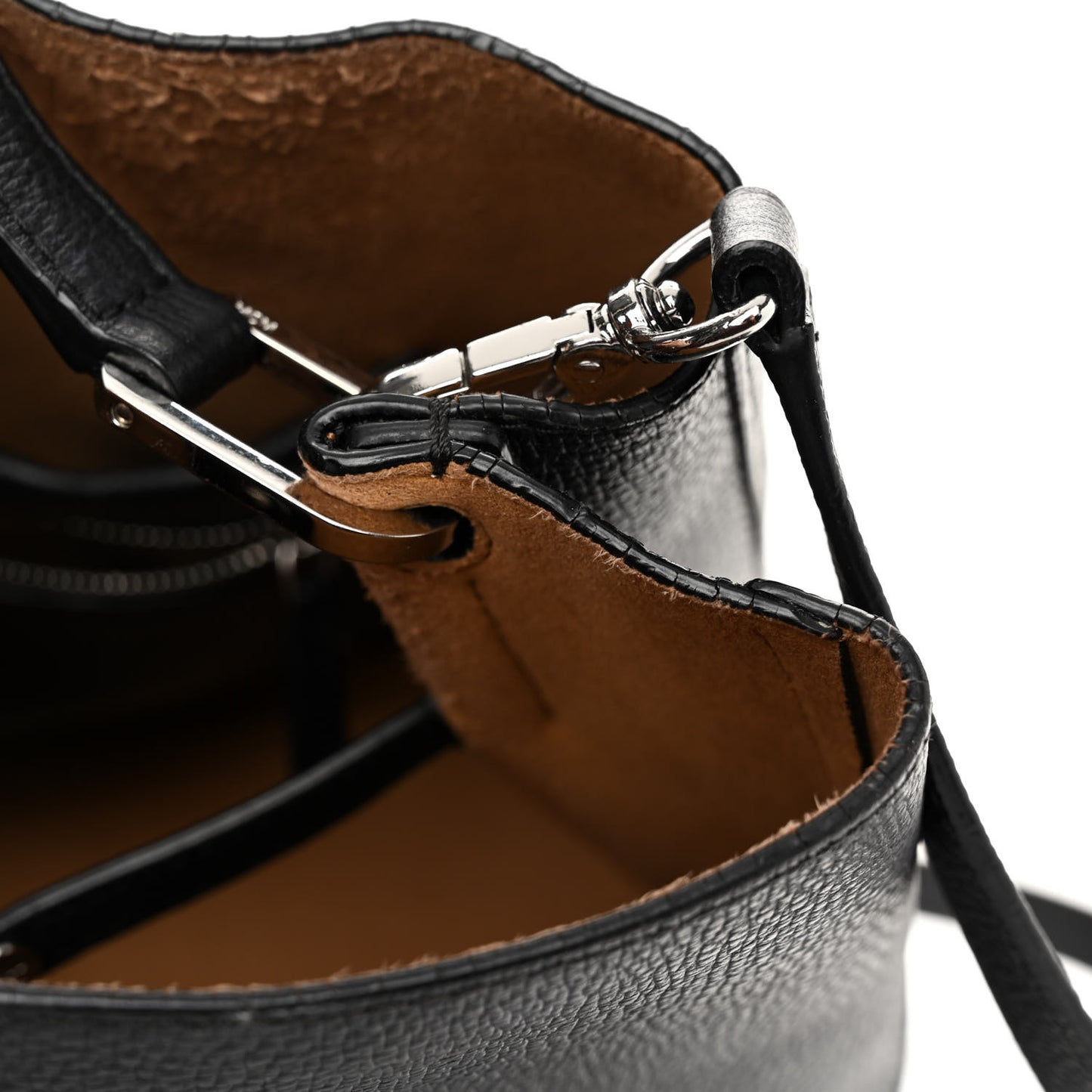 Grained Calfskin Visetos Medium Sarah Hobo Black