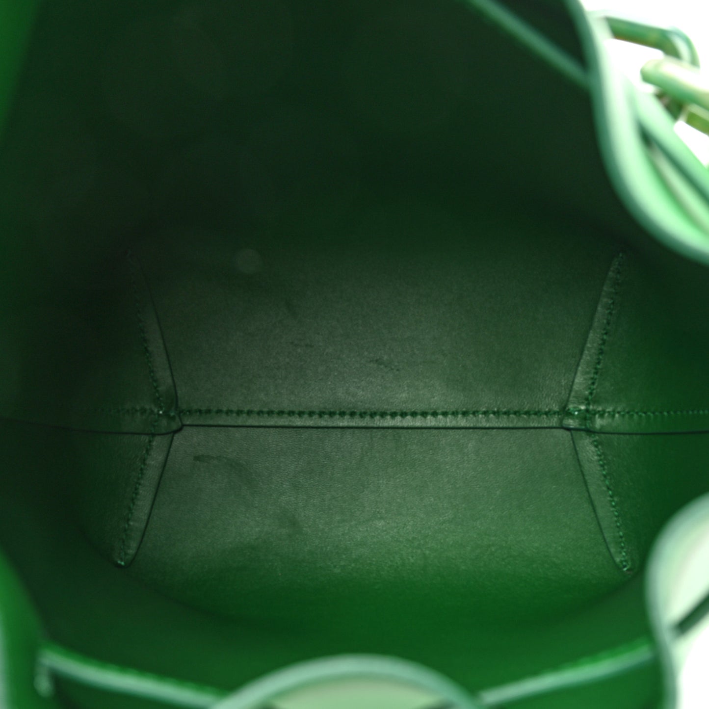 Calfskin Twist Drawstring Bucket Bag Grass