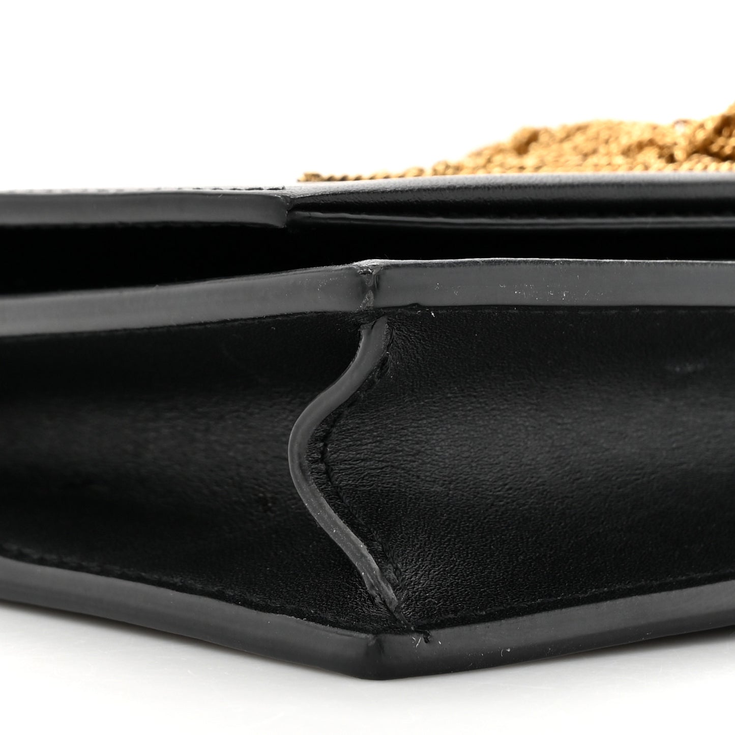 Smooth Calfskin Classic Monogram Kate Tassel Chain Wallet Black