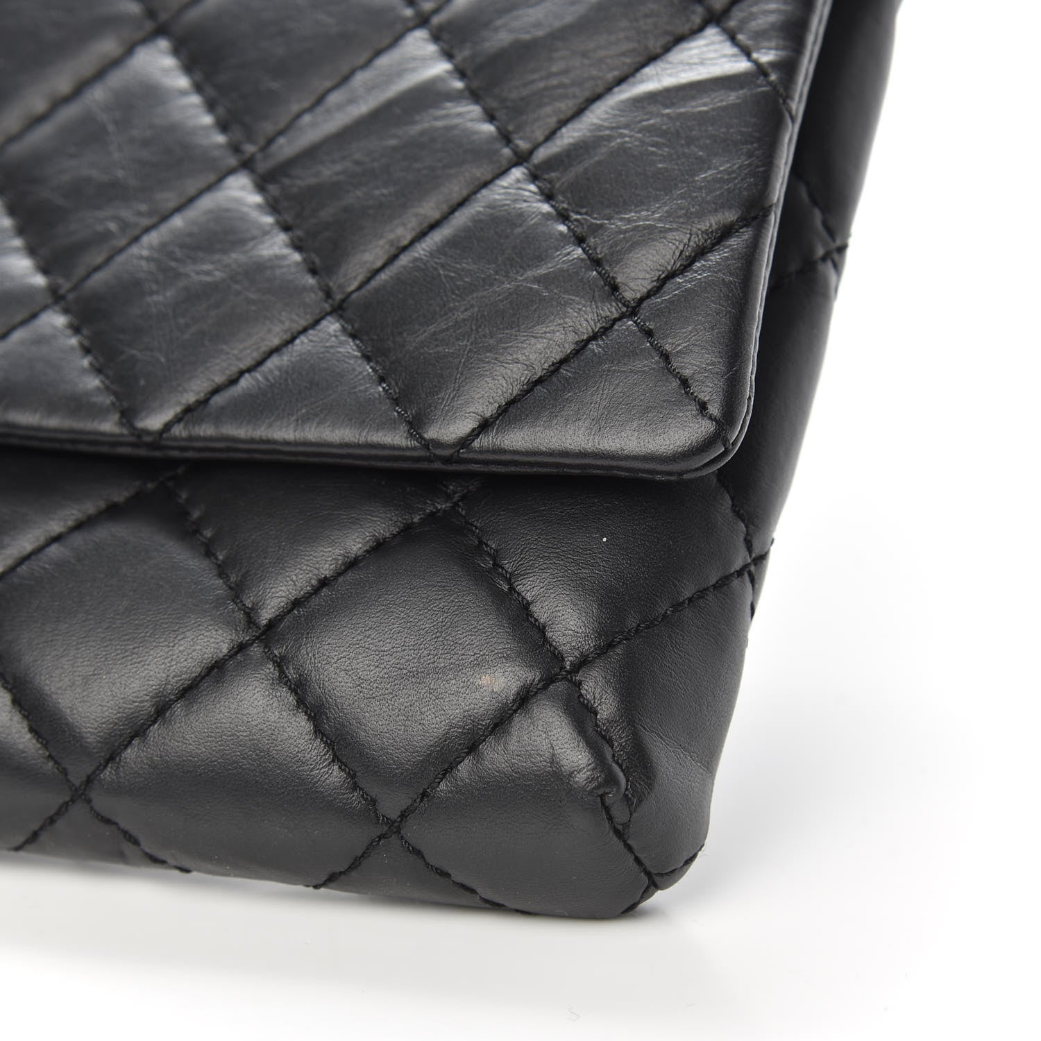 Chanel Aged Calfskin Quilted Reissue 2.55 Clutch Black 11 of 13