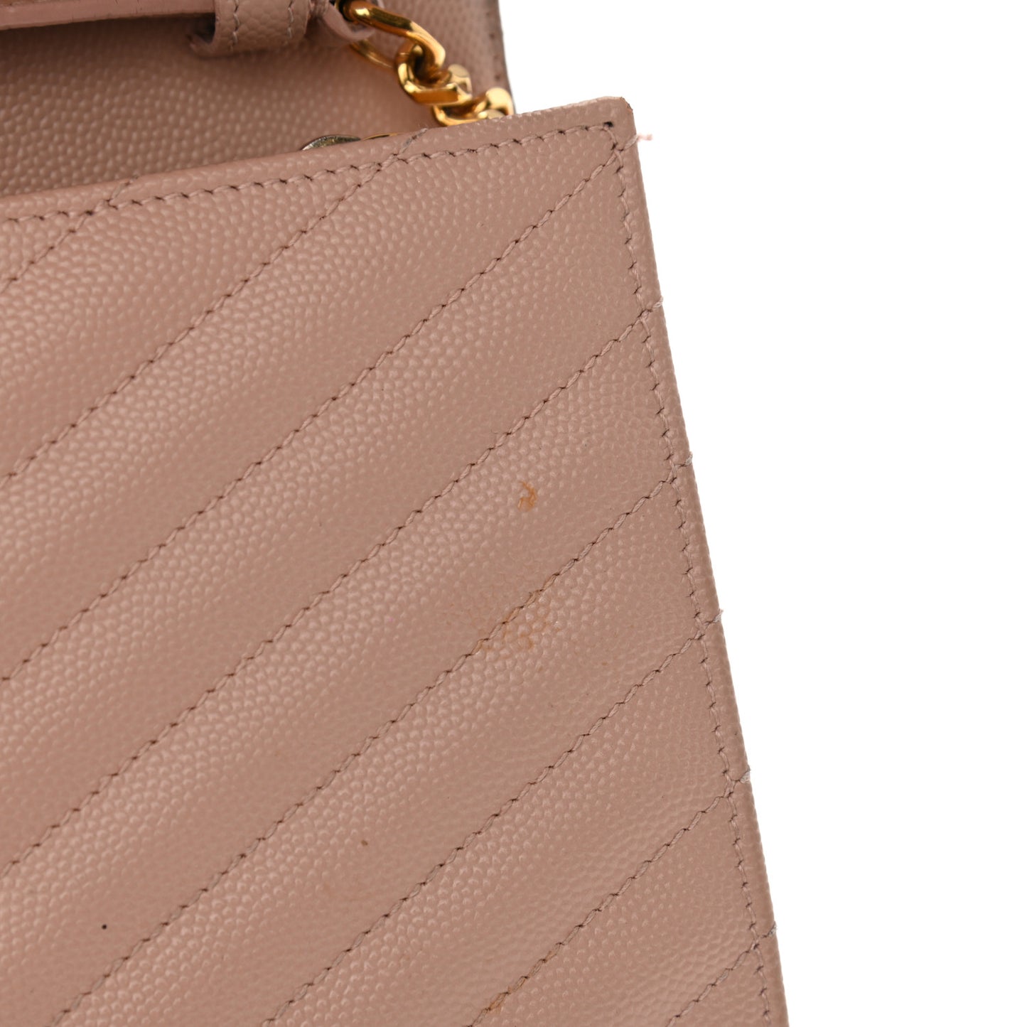 Grain De Poudre Matelasse Chevron Monogram Chain Wallet Pale Pink