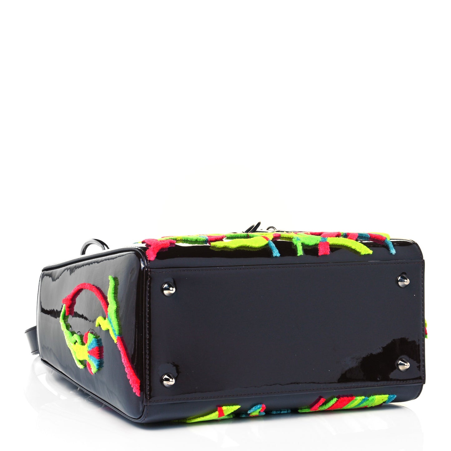 Patent Calfskin Medium Burcak Bingol Of Turkey Lady Dior Art Black Multicolor