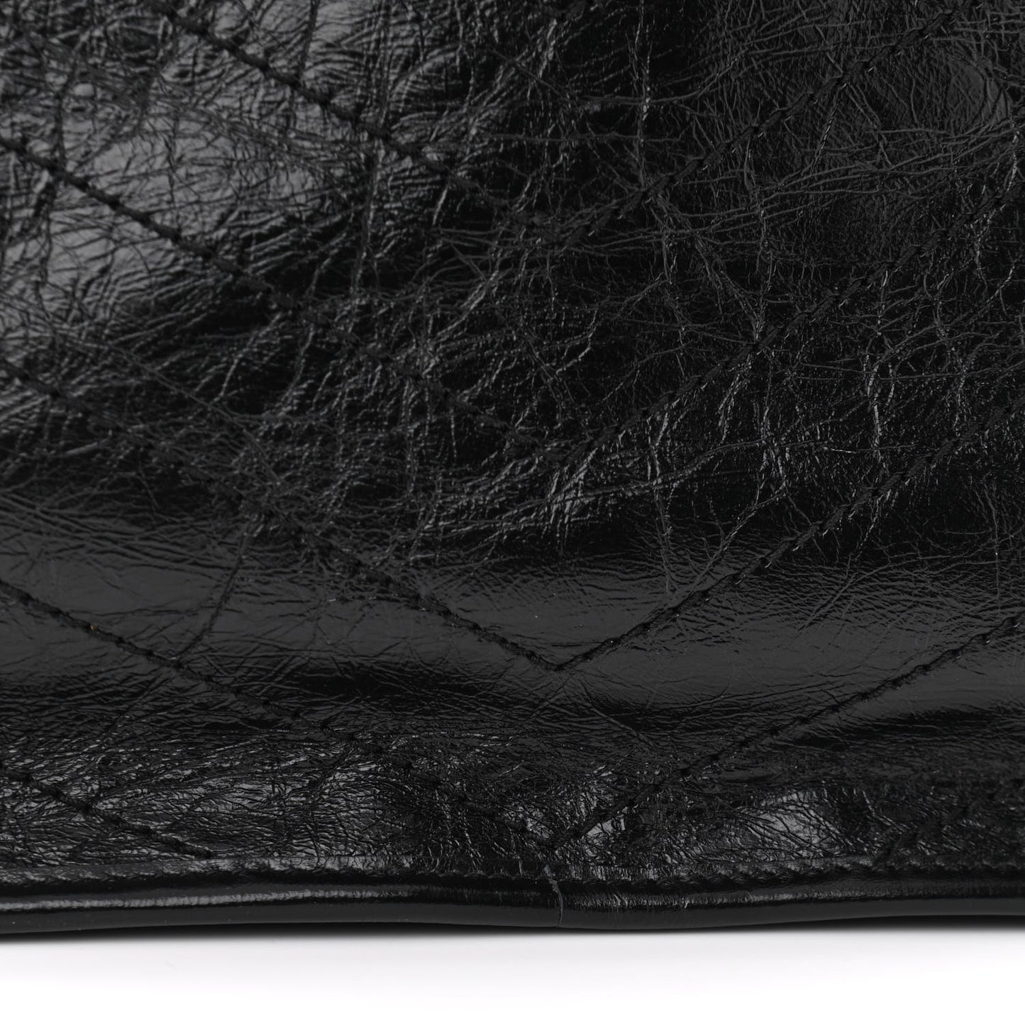 Crinkled Calfskin Matelasse Monogram Medium Niki Chain Satchel Black