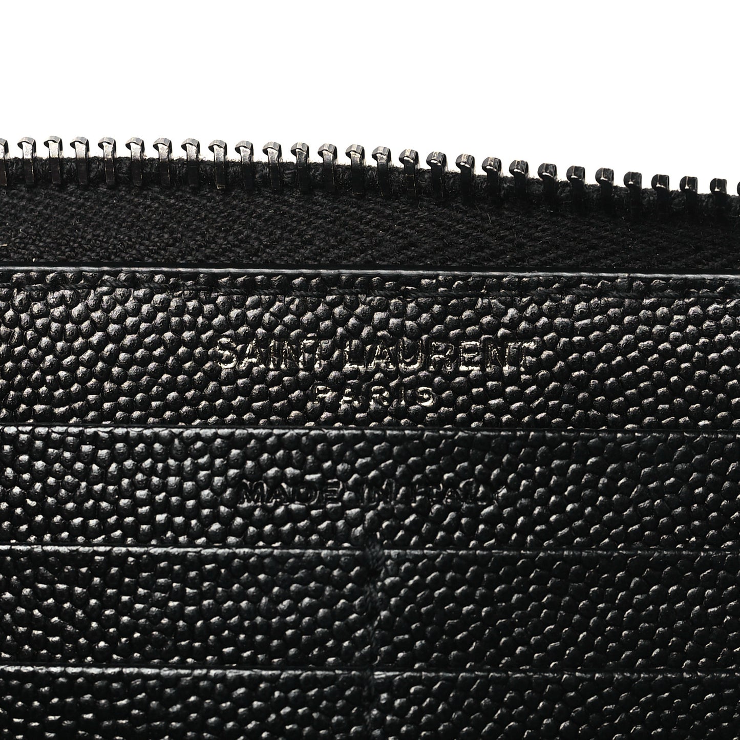 Grain De Poudre Matelasse Chevron Monogram Monochrome Zip Around Wallet Black