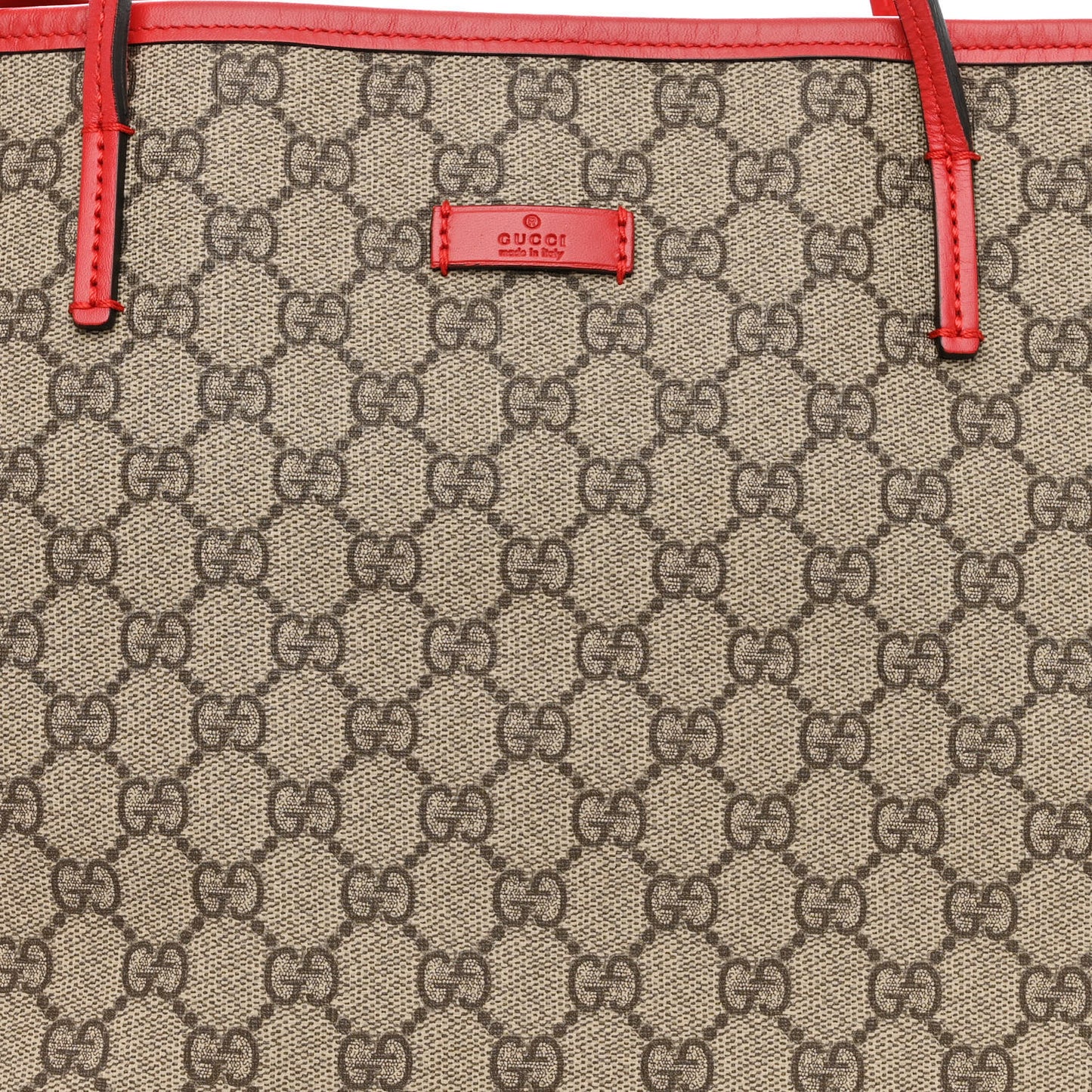 GG Supreme Monogram Medium Zippered Tote Red