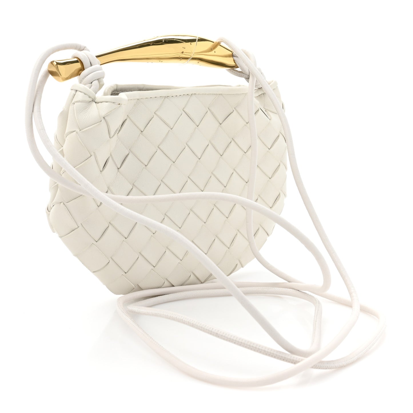 BOTTEGA VENETA Nappa Intrecciato Mini Sardine Bag Chalk