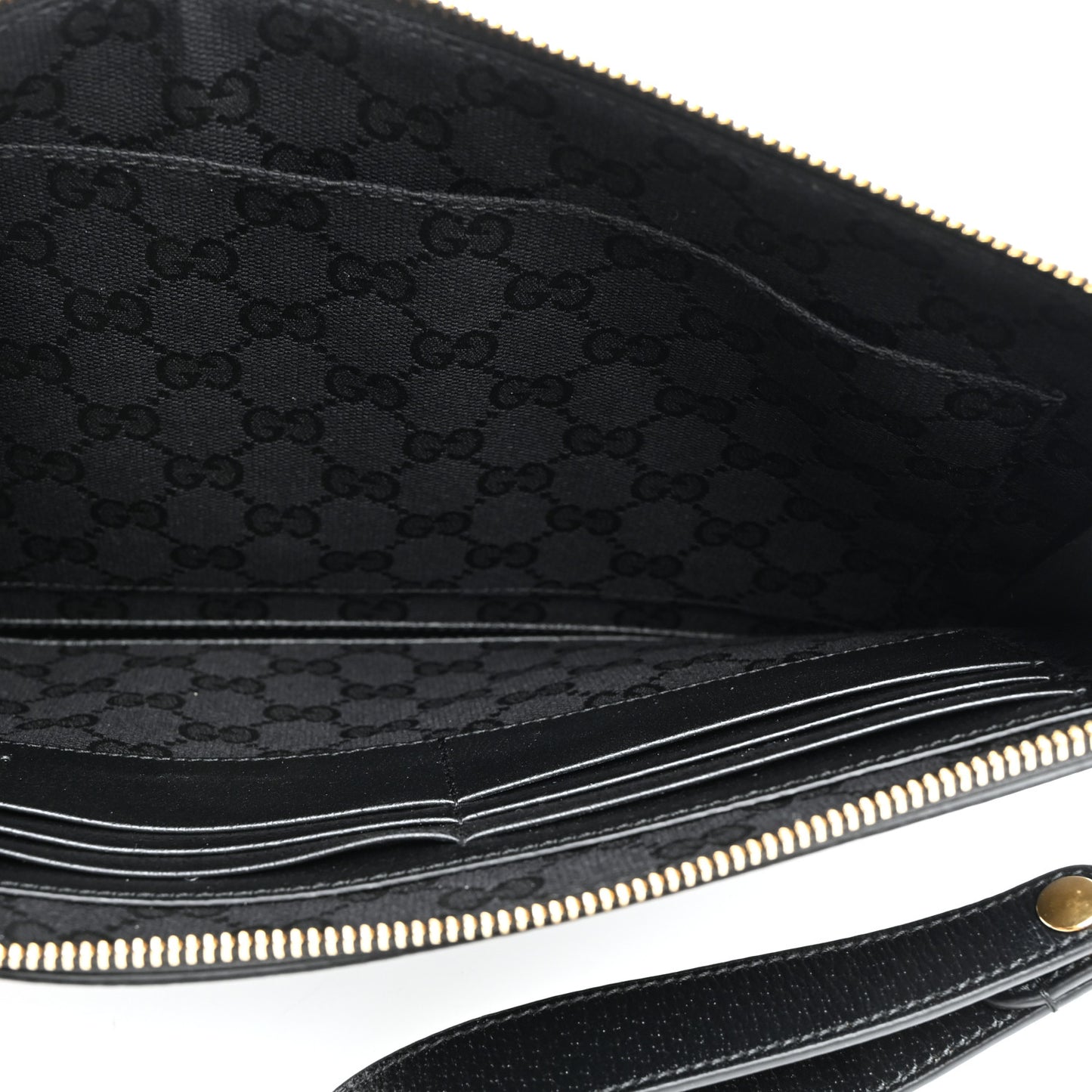 Calfskin Horsebit 1955 Wristlet Pouch Black
