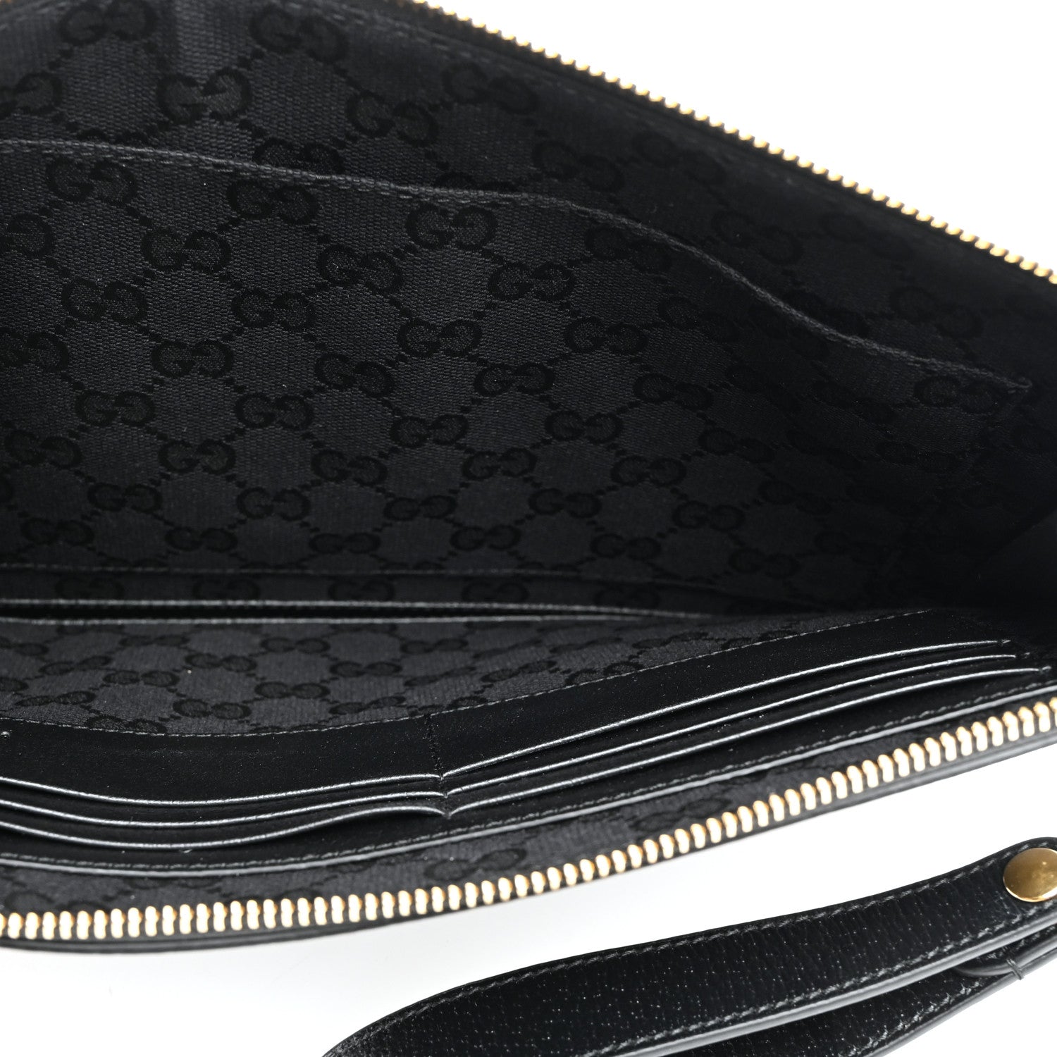 Gucci Calfskin Horsebit 1955 Wristlet Pouch Black 5 of 7